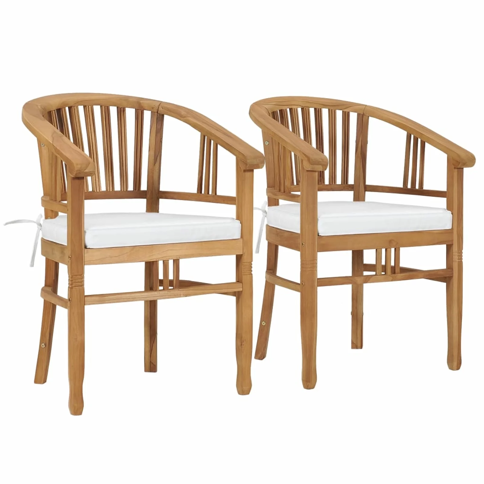 Dcenta Patio Chairs with Cushions 2 pcs Solid Teak Wood