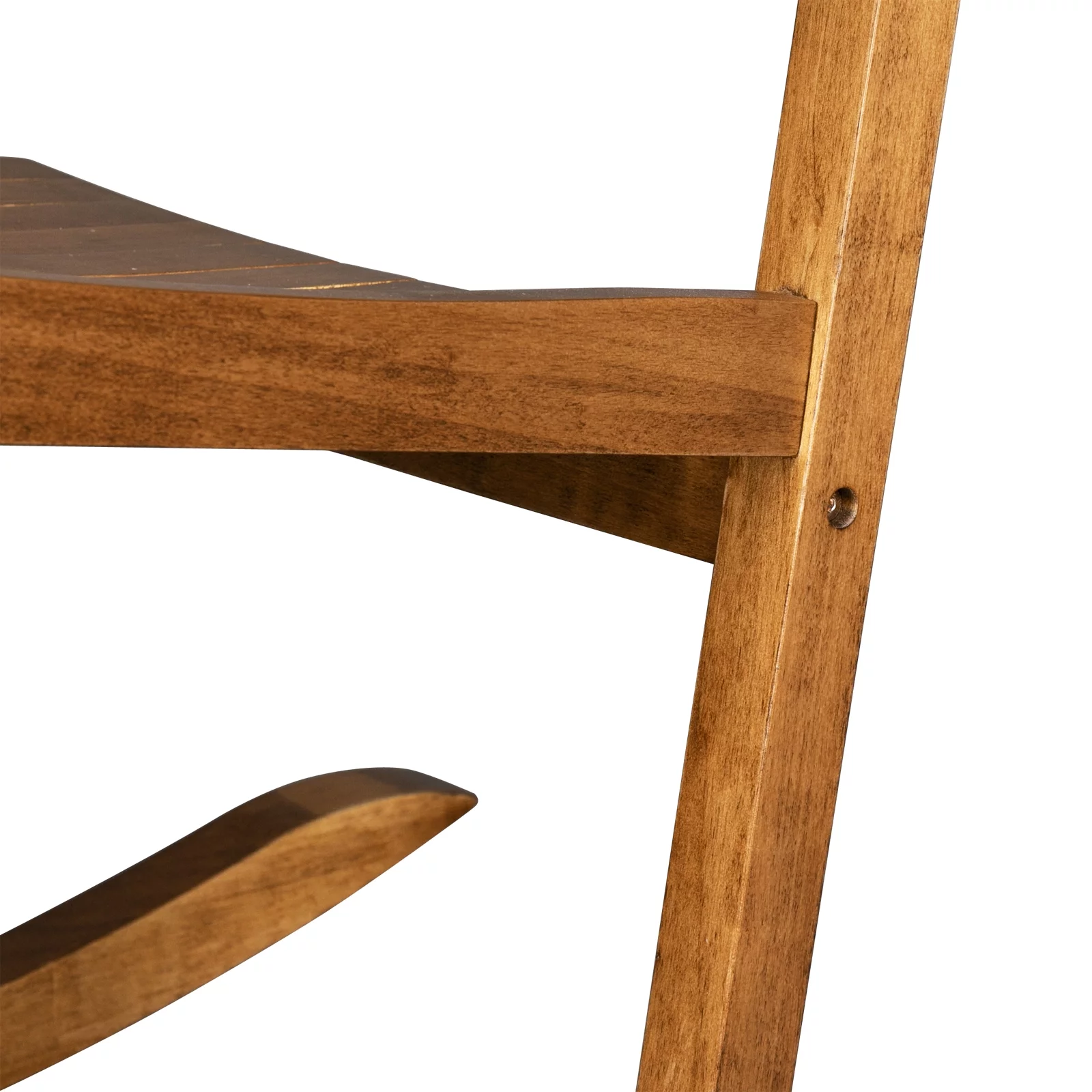 Wooden Rocking Chair with Wavy Backboard, Original Color, 68.5*86*115CM - Comfortable Seating, Relaxing Rocking Motion, Durable Design - Ideal for Outdoor Porch or Patio Use