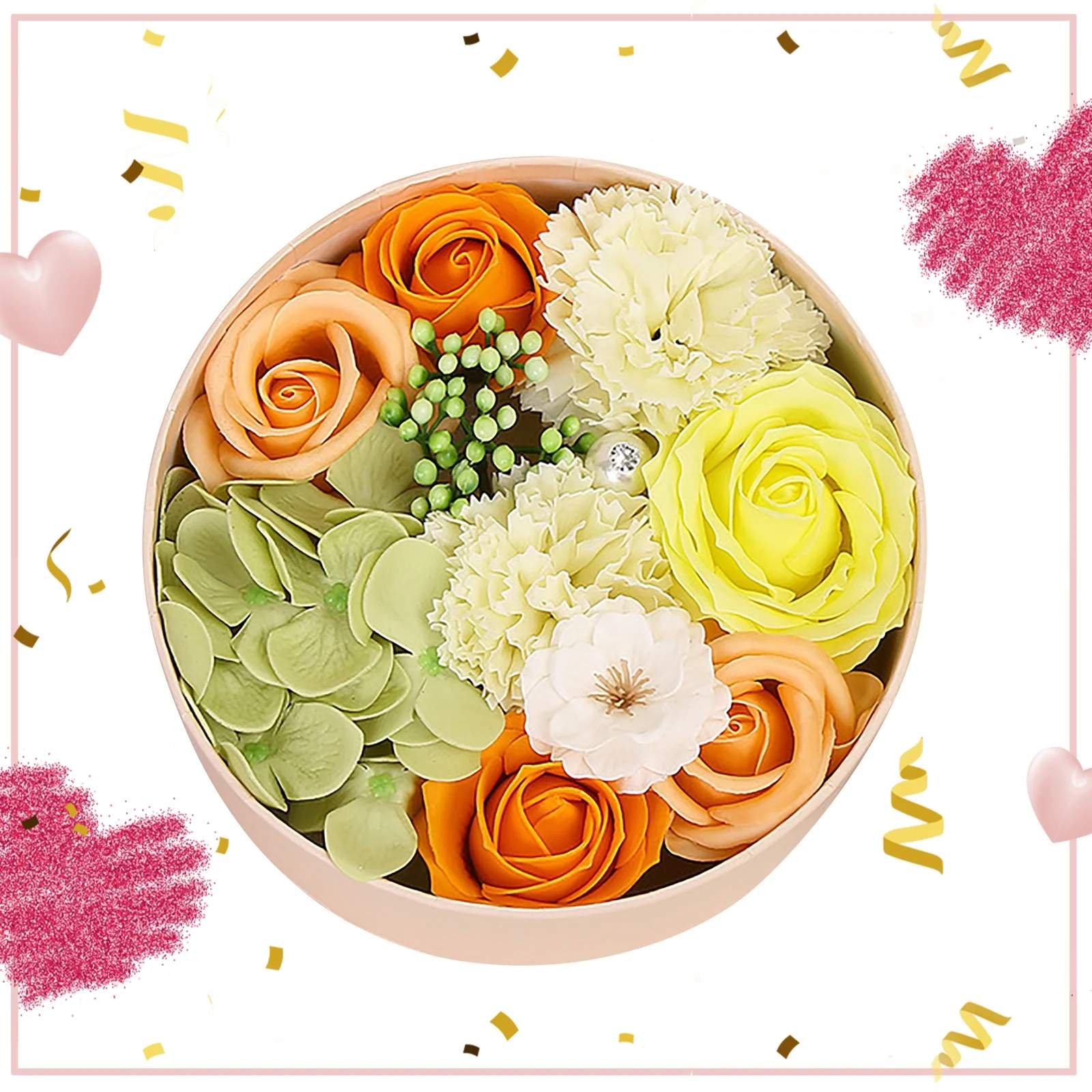 Artificial Peony Flowers Valentine's Day DIY Soap Flower Gift Rose Box Bouquet Wedding Home Festival Gift Gifts For Birthday Party