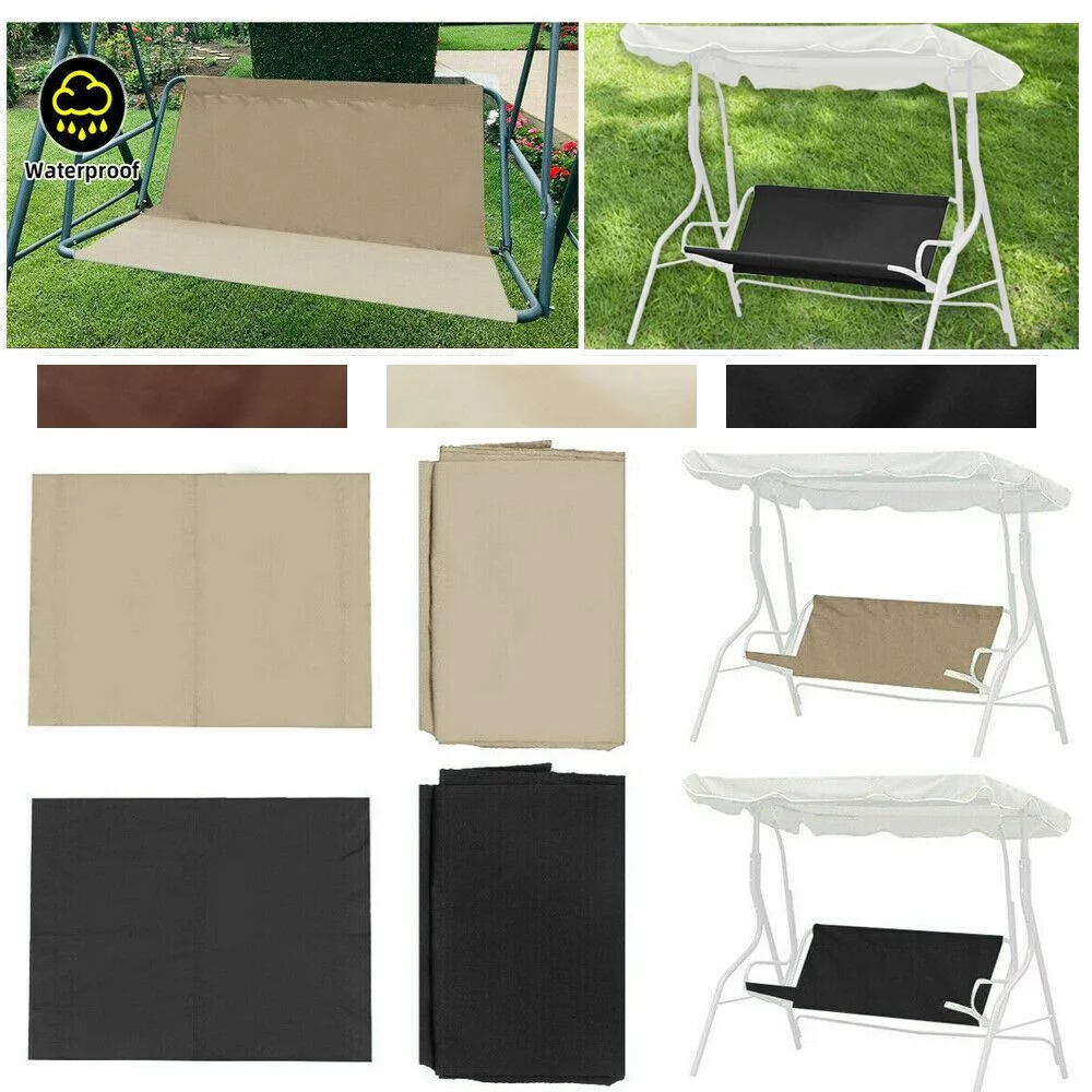 2/3 Seater Replacement Patio Garden Backrest Guard Bench Seat Cover Swing Chair Covers Hammock Shield BLACK 138CM X 50CM X 50 CM