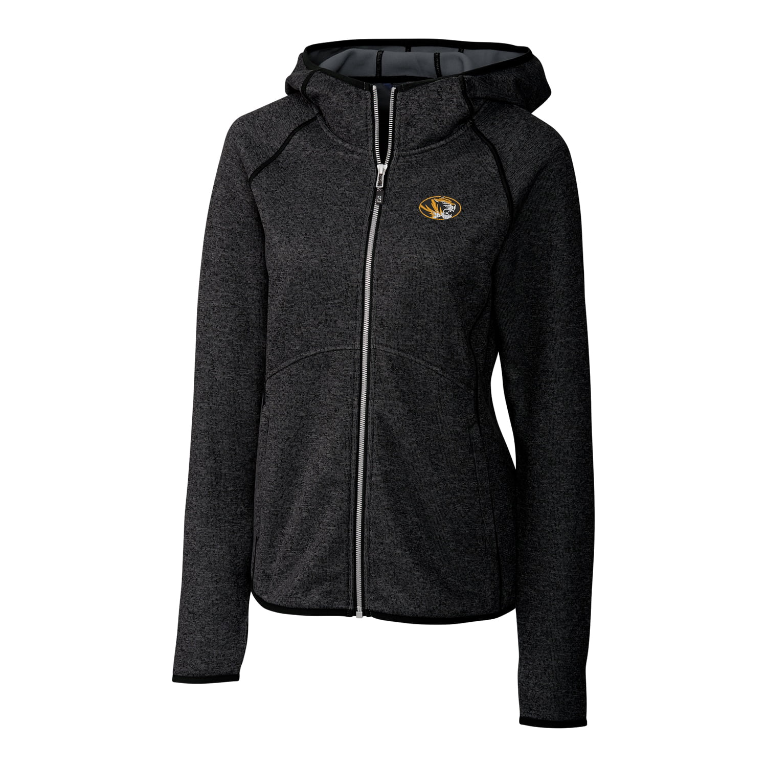 Women's Cutter & Buck Gray Missouri Tigers Mainsail Hooded Full-Zip Jacket