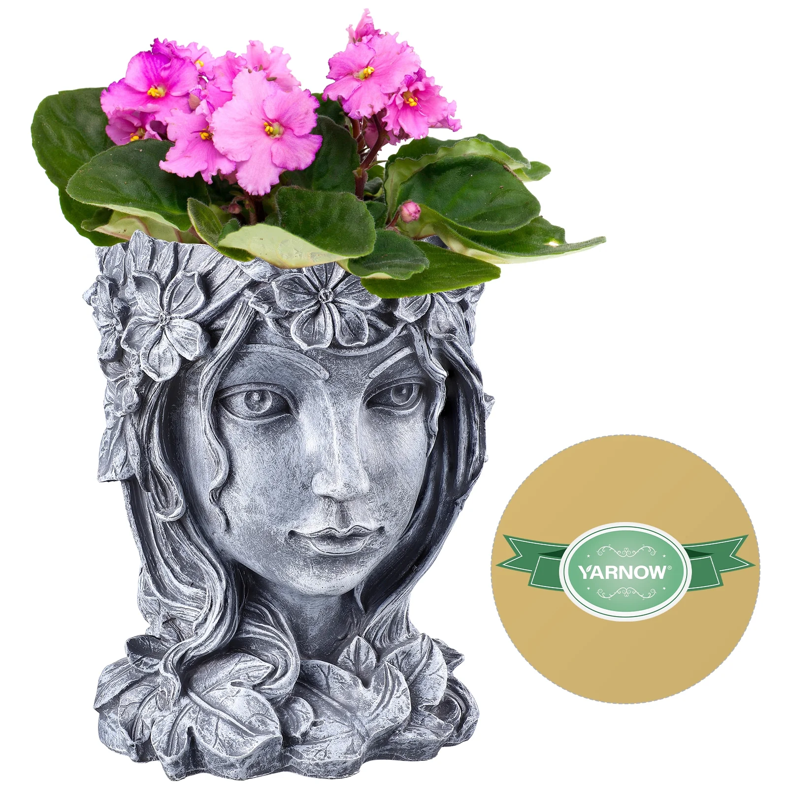 Gongxipen 1pc Unique Head Planter Resin Flower Pot Flower Arrangement Pot Home Balcony Flower Planter Pot