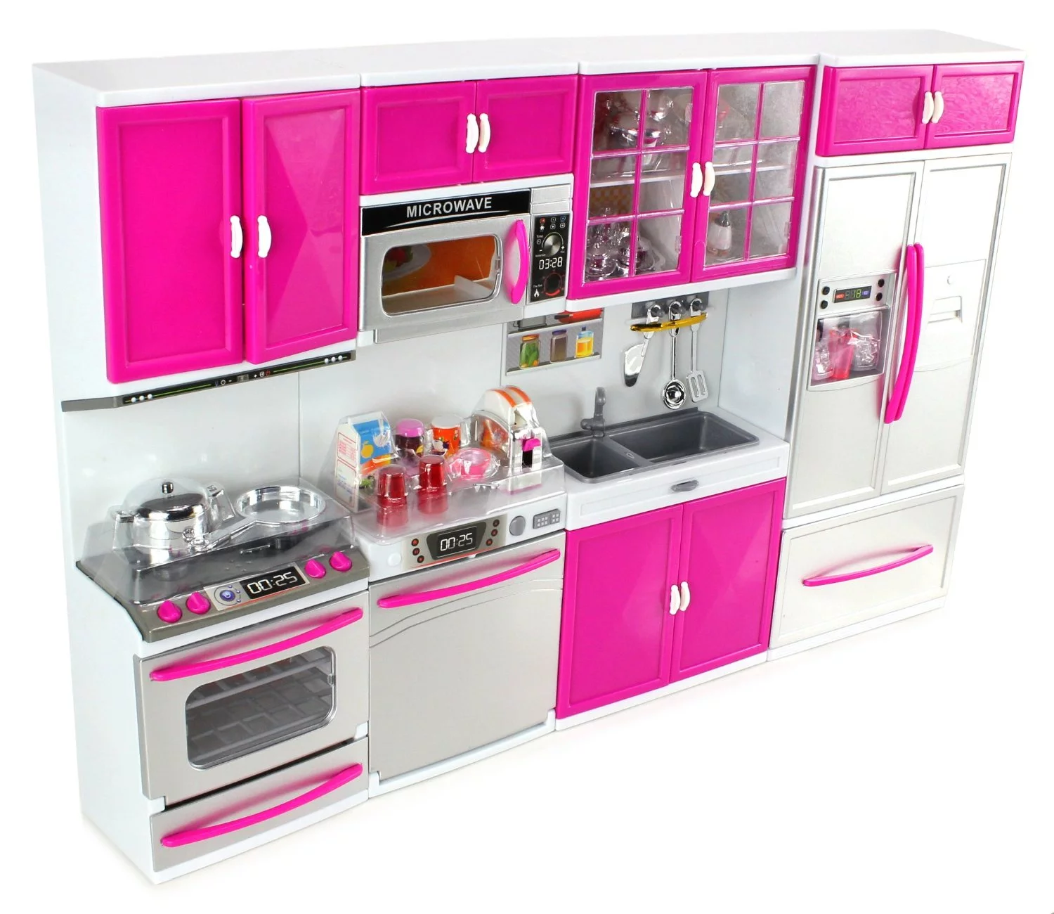 My Modern Kitchen Full Deluxe Kit Operated Kitchen Playset With Toy Doll
