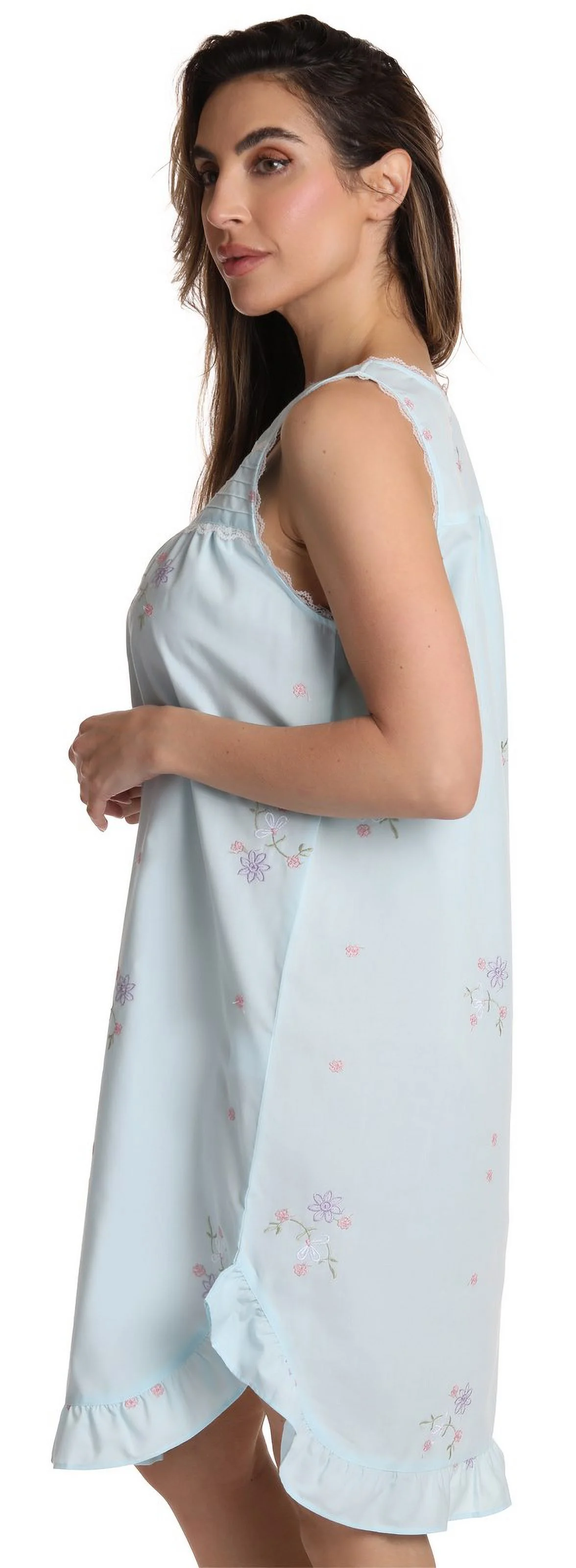 Dreamcrest Sleeveless Seersucker Gowns 6512-BLU-S