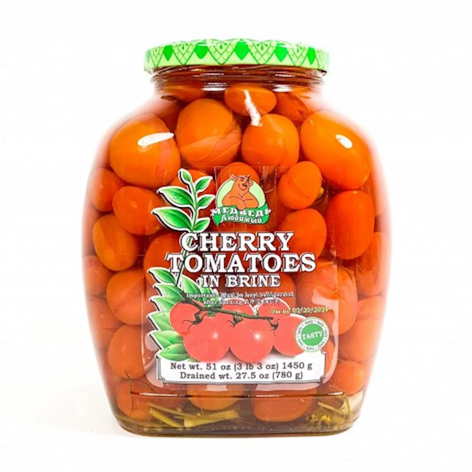 Medved Lubimiy Cherry Tomato In Brine 1450G - Pickled Cherry Tomatoes For Taste Enthusiasts