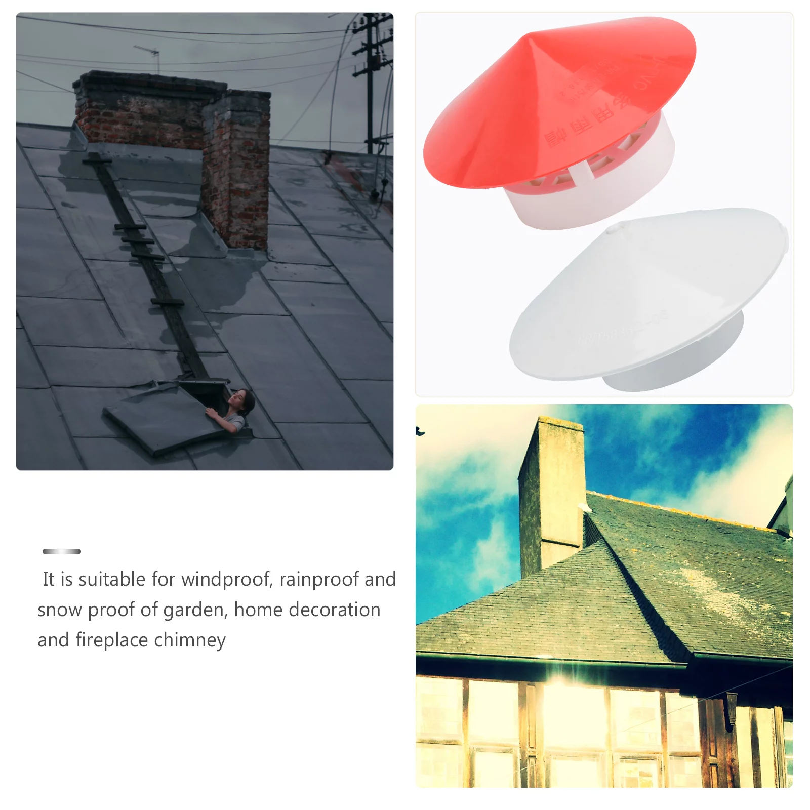 Gongxipen 1pc Chimney Rainproof Cover Smokestack Waterproof Smoke Funnel Rainproof