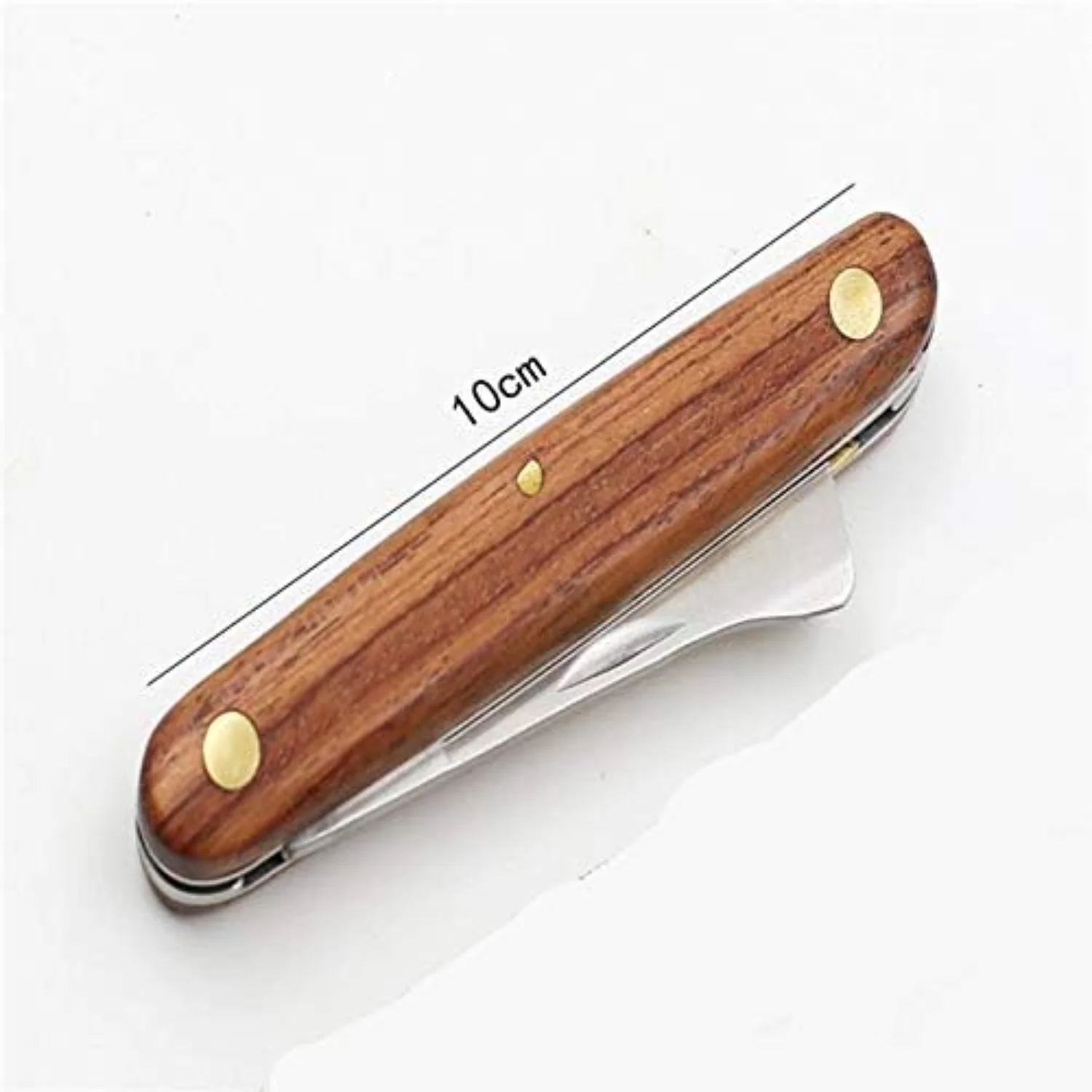 Stainless Steel Garden Budding Folding Pocket Pruning Multi Cutting Tool with Wood Handles for Grafting and Trimming Weed Bushes Branches