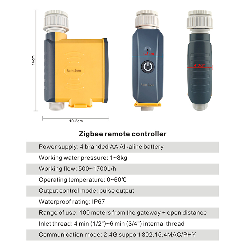 Rain Seer  Zigbee Garden  Irrigation Watering Timer WiFi Water Timer Mobile Phone Remote Controller