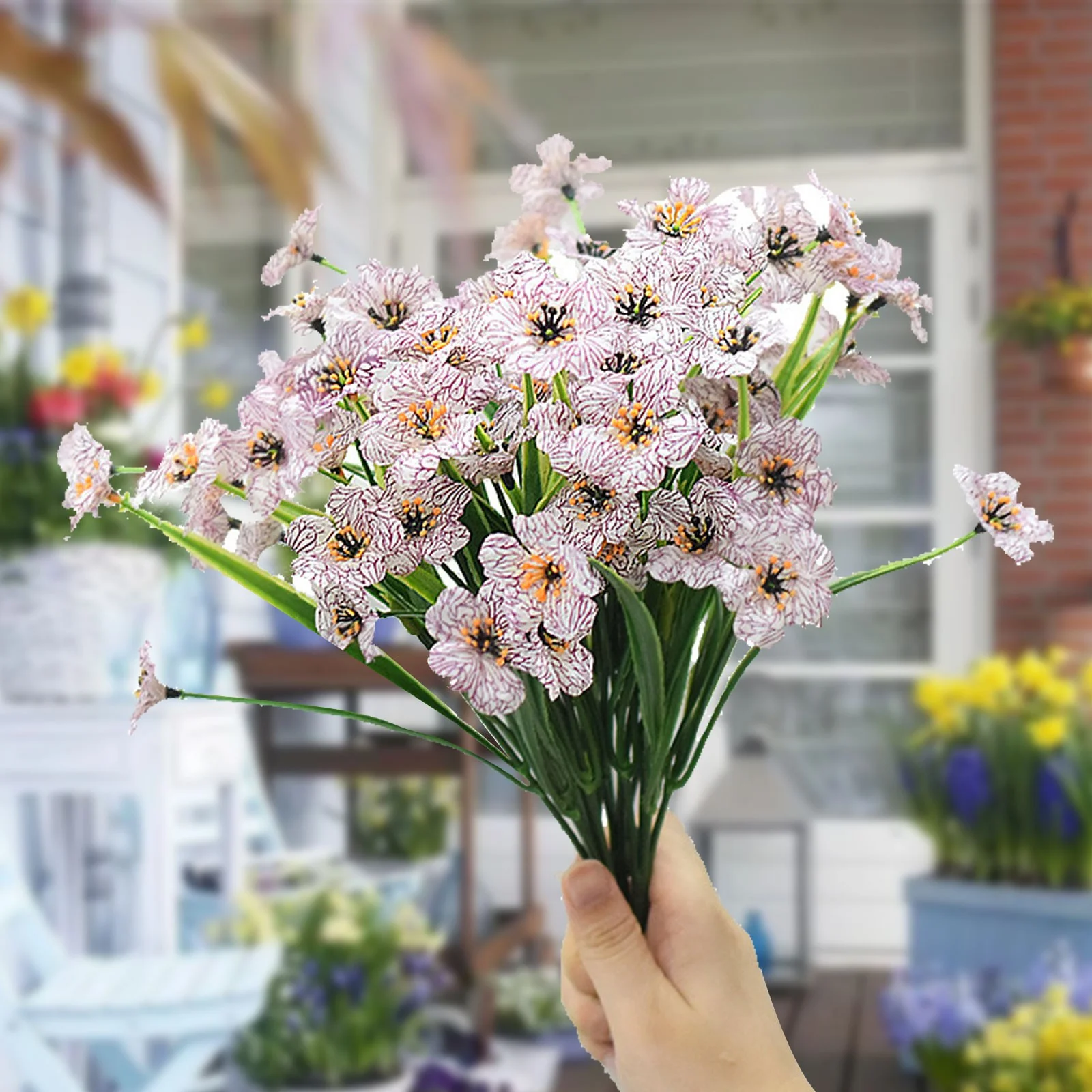 Light Hydrangea Artificial Flowers 5 Head Youth Water Silk Print Cloth Flower Violet Flower Outdoor Shooting Home Decoration Flowers