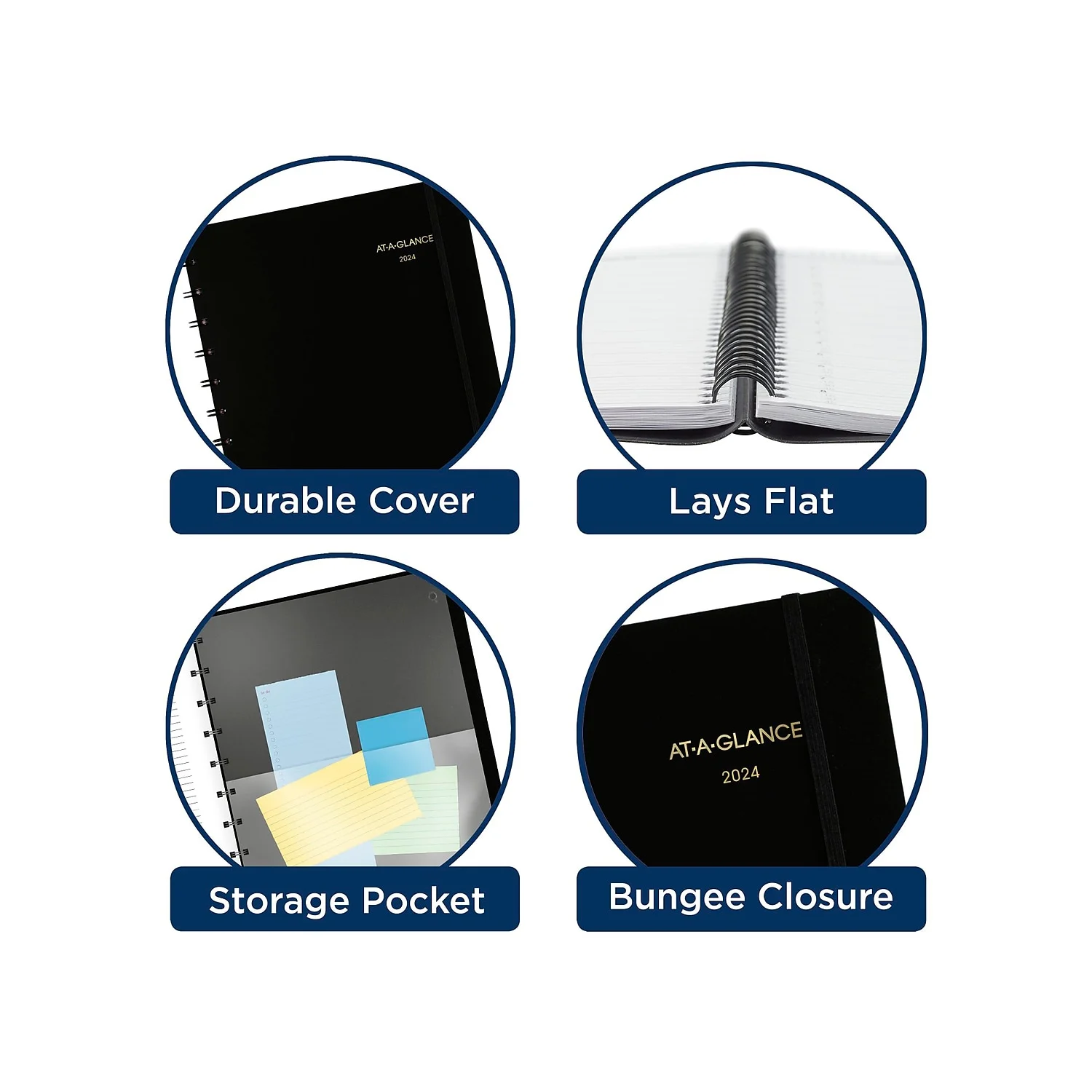 AT-A-GLANCE Move-A-Page 2024 Weekly Monthly Appointment Book Planner Black Large