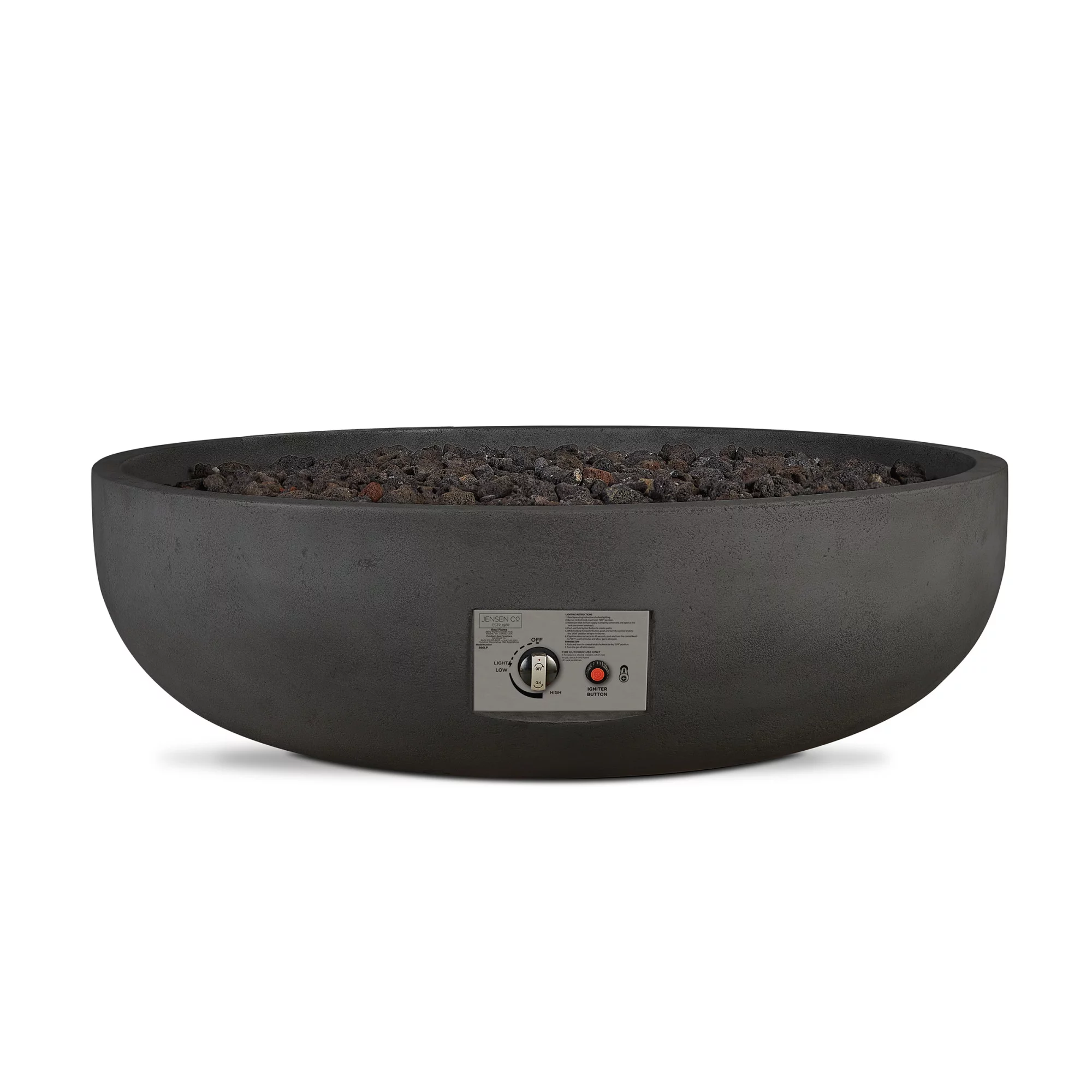 Real Flame 302Ng Carson 48 In. Wide 120,000 BTU Natural Gas Fire Pit - Carbon