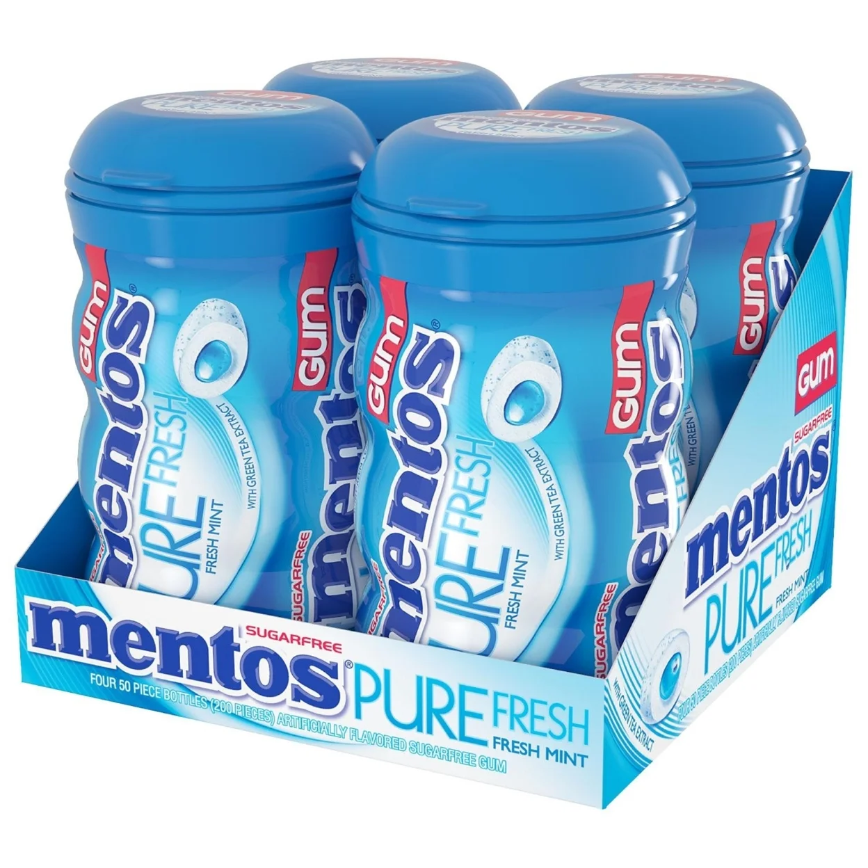 Mentos Pure Fresh Gum Sugar Free Fresh Mint, 200.0 PIECE(S)