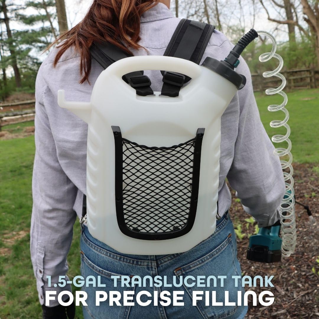 Battery Powered Sprayer - Electric Backpack Garden Sprayer - 1.5 Gallon