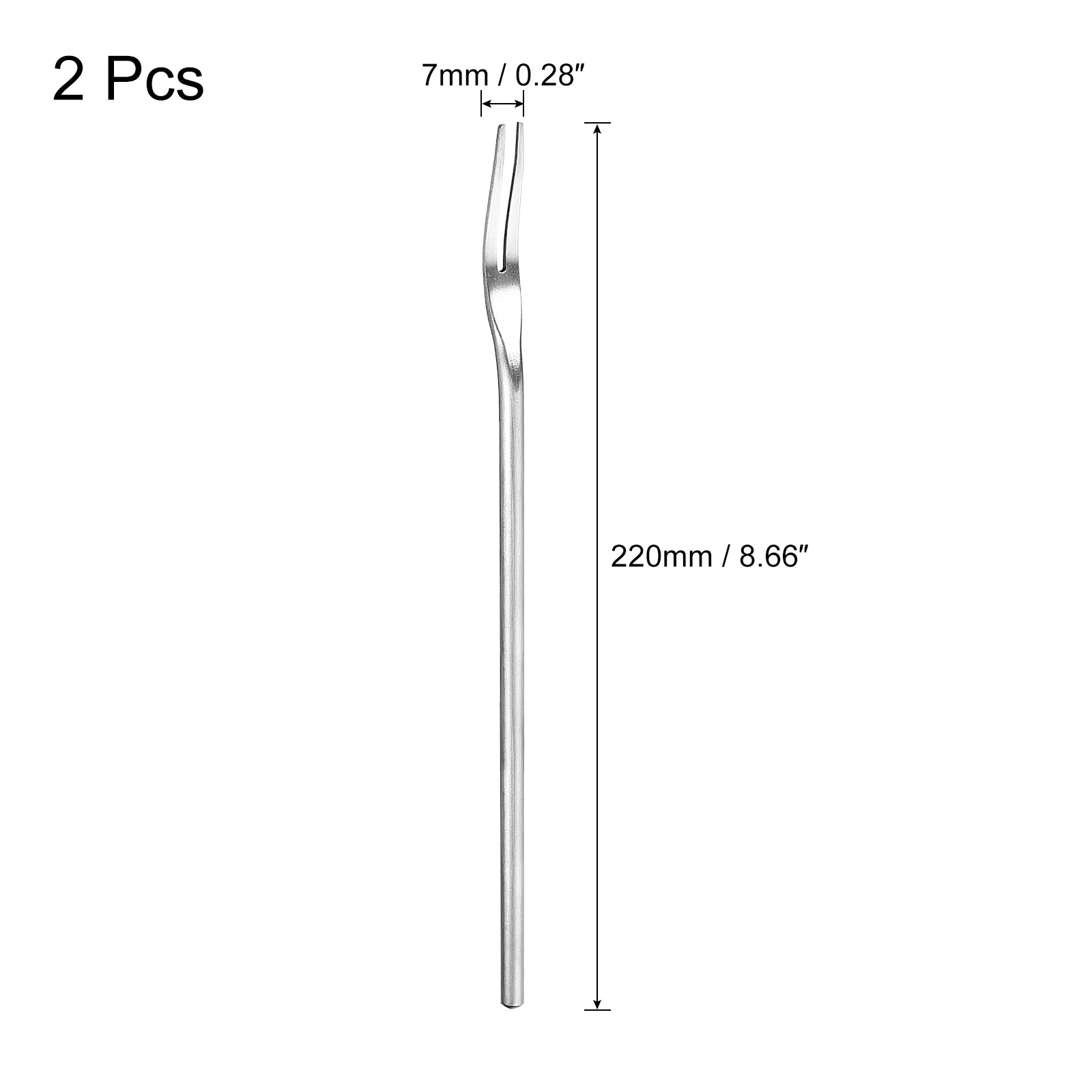 2Pack Stainless Steel Fruit Forks, 8.66 Inch Salad Fruit Tasting Forks  for Birthday Party Wedding