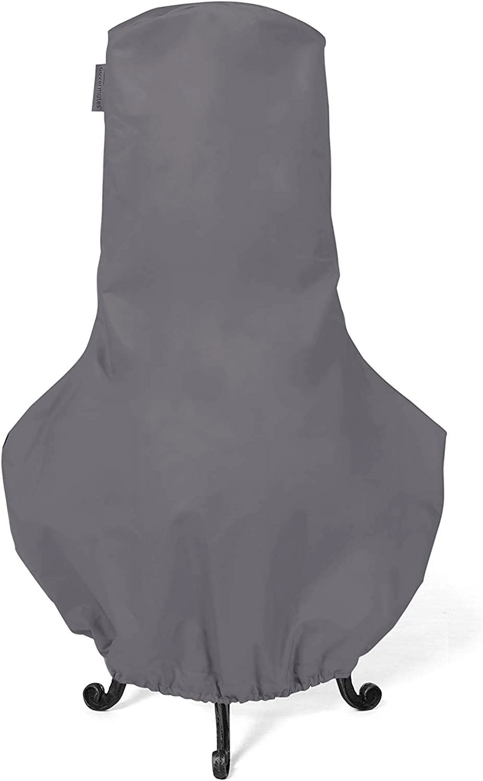 Chiminea Cover – Weather Resistant Polyester, Adjustable Drawcord, Elastic , Grill And Heating, 32DIAMETER X 60H, Charcoal