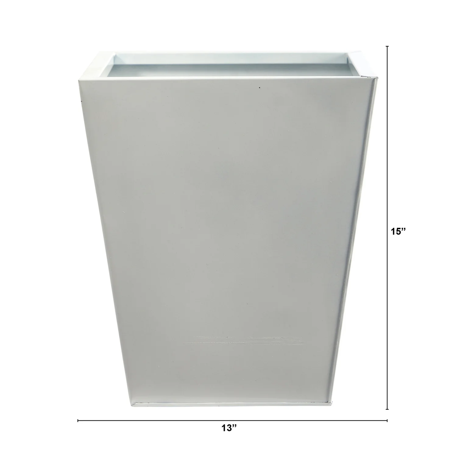 HomeStock Seaside Style 15In. Classic Square Metal Planter