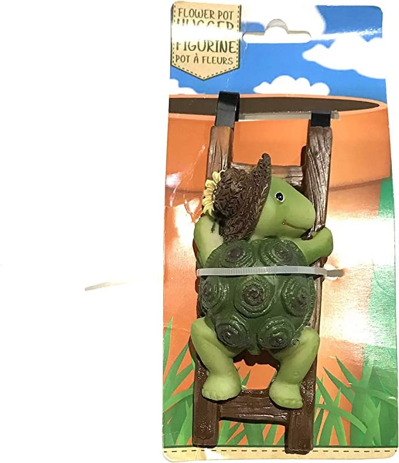 CGT Turtle Plant Pot Huggers Hanging Flower Garden Pals Animals Garden Figurines Ornaments Accents Indoor Outdoor Planters Lawn Fairy Decorations Terrariums Office Desk Home Gifts 5 in. (Set of 2)