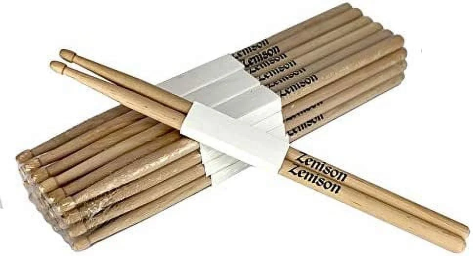 12 PAIRS - 2B WOOD TIP NATURAL MAPLE DRUMSTICKS PRO 24 DRUM STICKS NEW