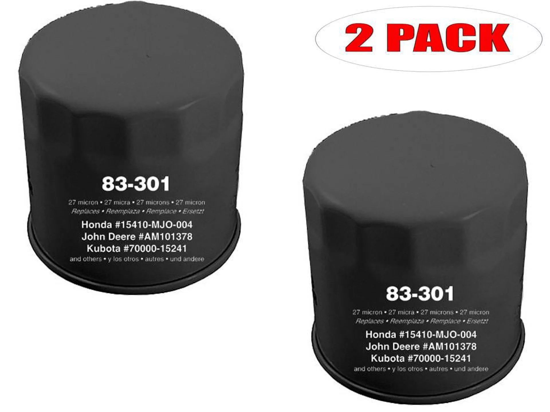 Oregon 83-301 (2 Pack) Oil Filter Replace Honda 15400-679-023 15400-POH-305