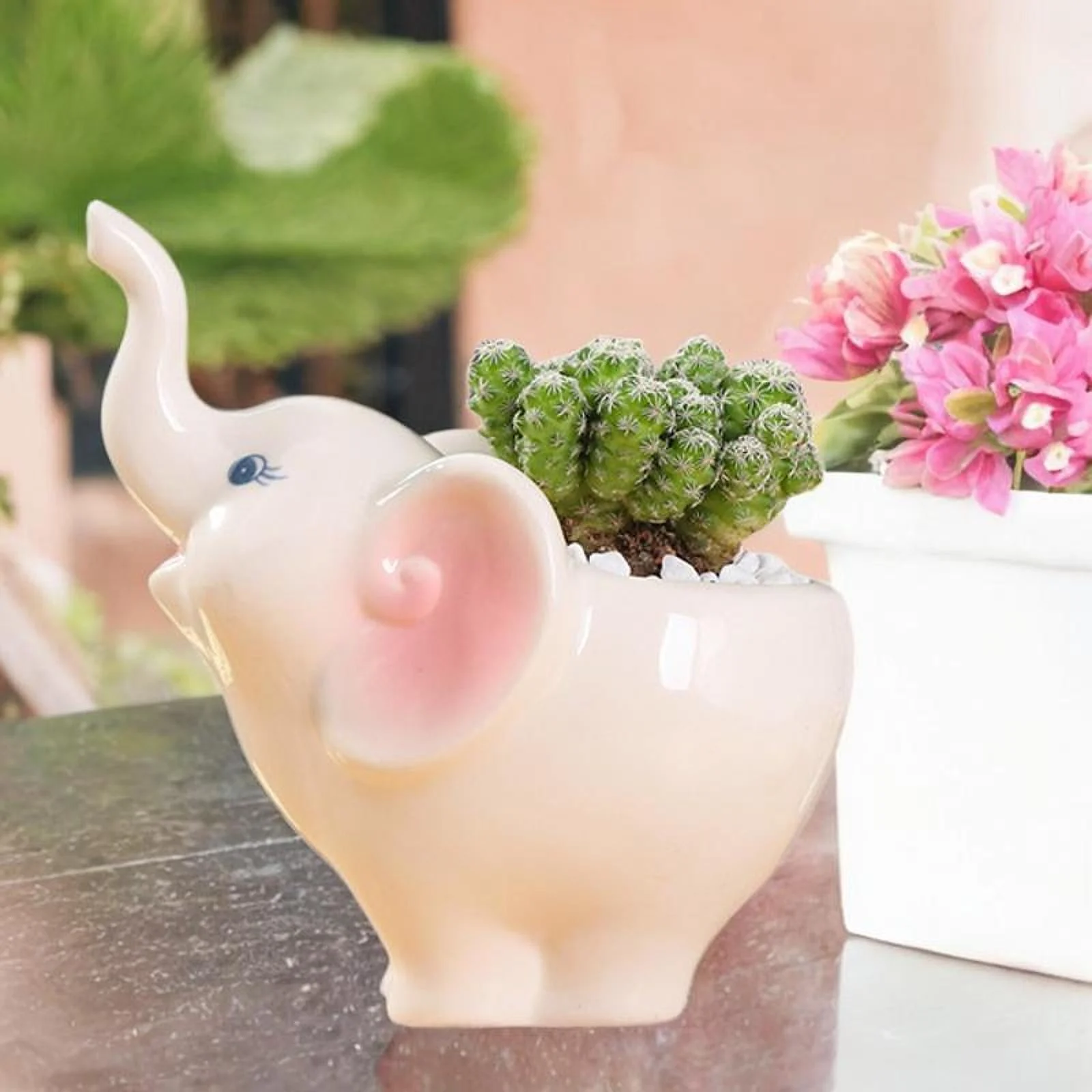 jicheng Flowerpot Special s Making Tool Elephant Shaped Plant Nursery Pot 15x10x16cm