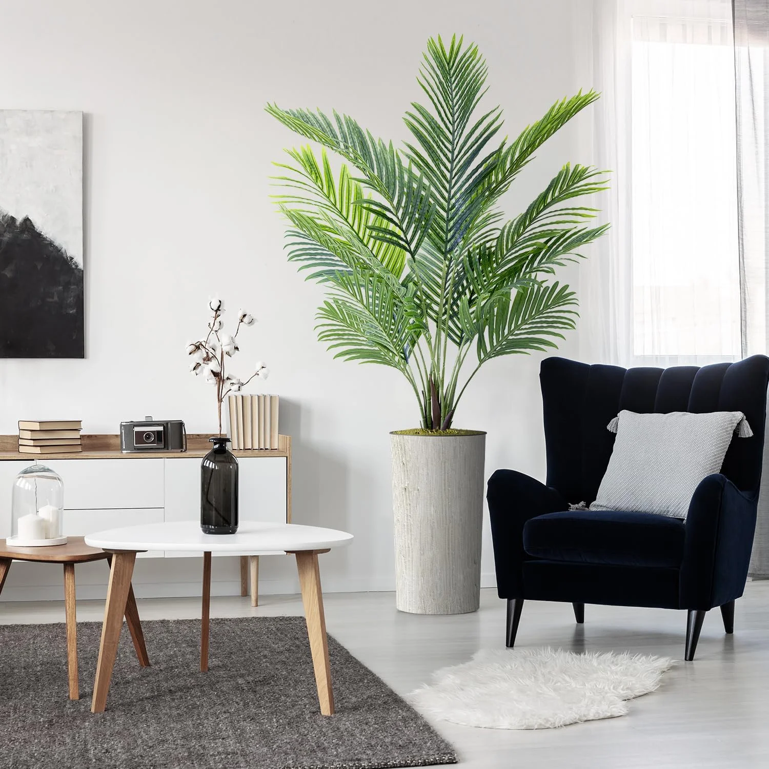 Artificial Tree I Moder Swirl Patter Plater, Fake Areca Tropical Palm Silk Tree For Idoor Ad Outdoor Home Decoratio - 66