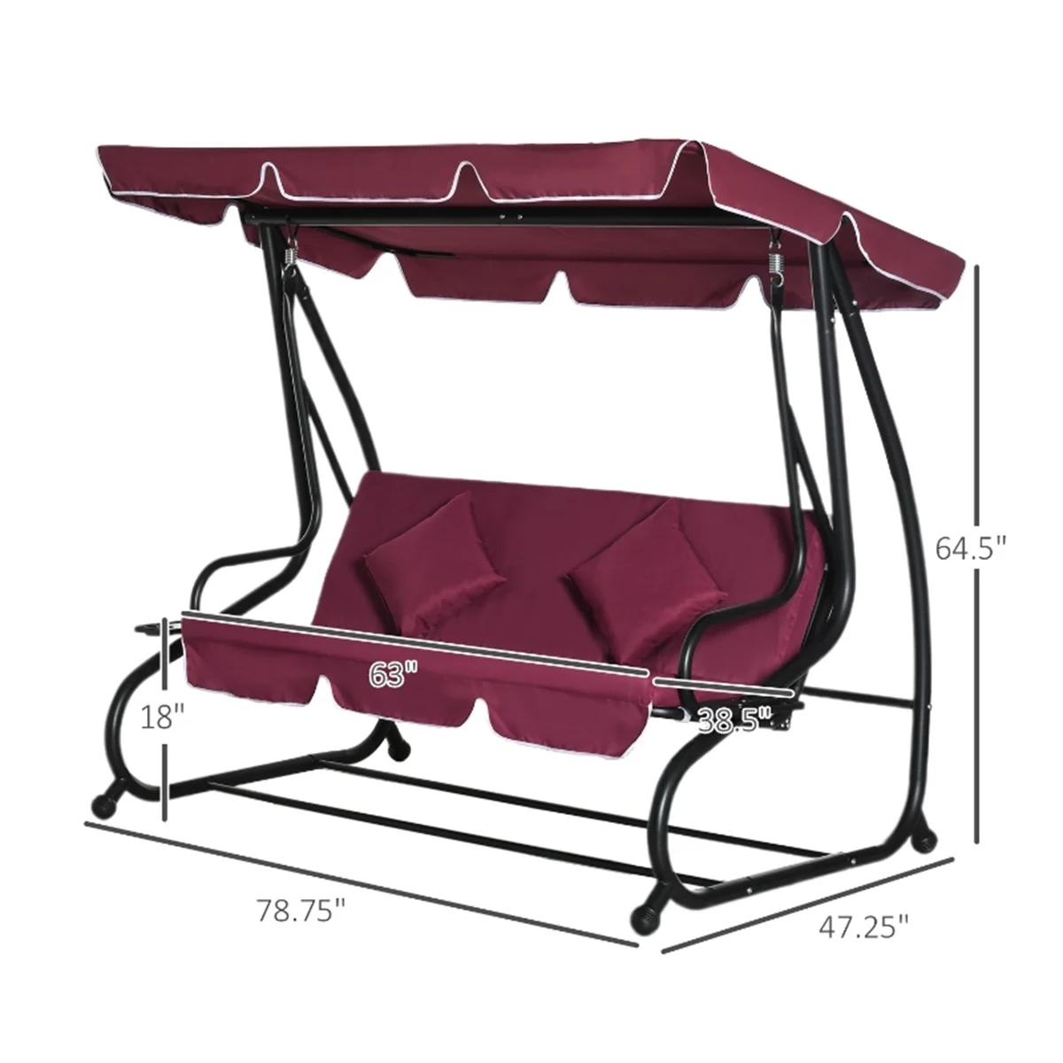 Outdoor Patio Swing Chair - Sturdy Steel Frame, Weather-Resistant Fabric, Adjustable Canopy - Perfect for Enjoying Your Garden