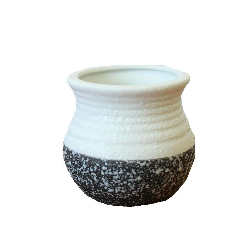 European Style Snowflake Glaze Ceramic Succulent Planter - Thumb Pot for Small Succulents