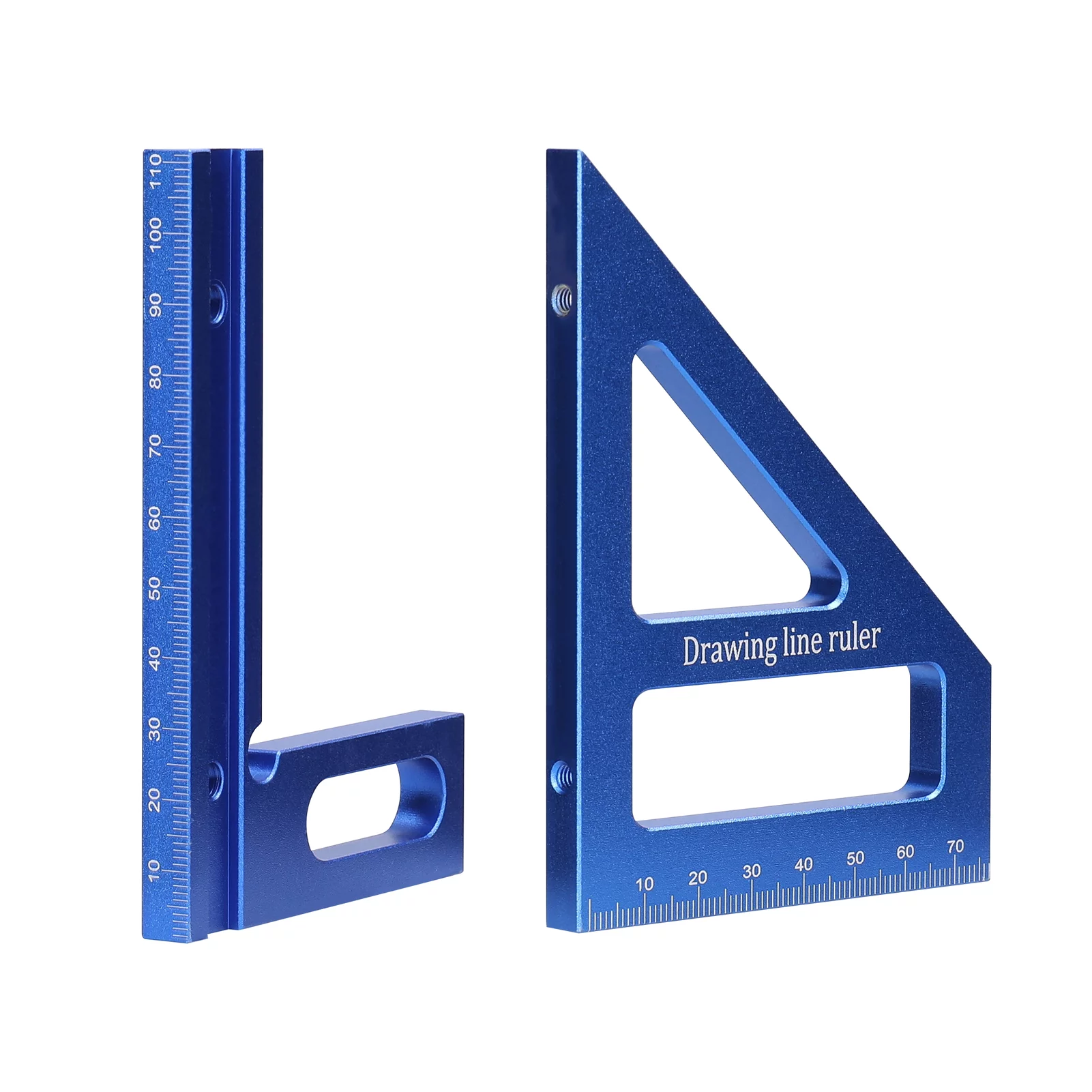 moobody Engineering Carpenter Tool Marking Ruler Aluminum Alloy Multi Angle Measuring Protractor 45° 90° Miter Triangle,Ruler