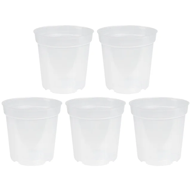 5 Pcs Orchid Pots Strawberry Planting Plants Outdoor Containers Indoor Nursery Cup Plastic Flower Cups Transparent Gardening
