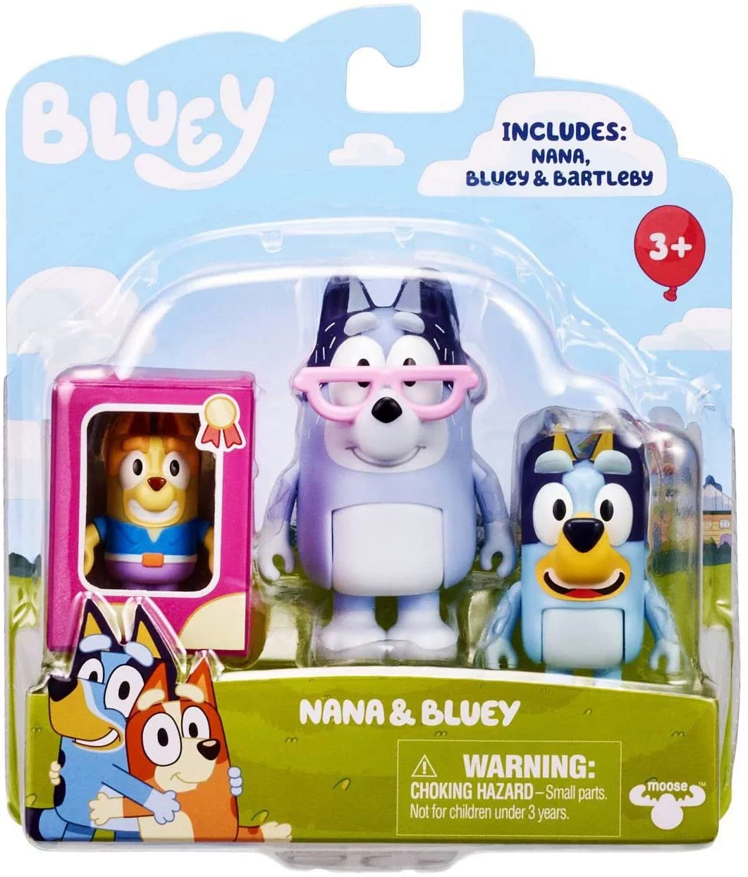 Bluey Christmas Swim Figure 2-Pack: 2.5 inch figures with accessories - Nana, Bluey & Bartleby