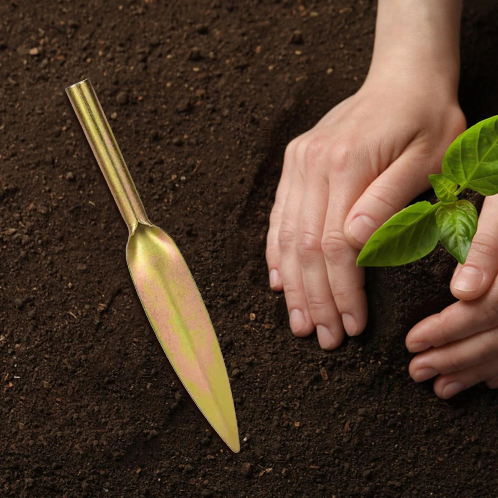 kesoto Hand Shovels Garden Tools Small Folding Ribs Enhanced Thickness Hand Trowel Spade Trowel for Planting Control L