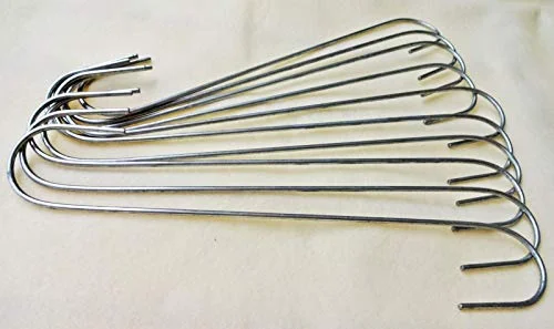 Lot of 10 Galvanized Steel Plant Hanger Extender S Hooks 12 Inches Long, 10 Gauge Steel