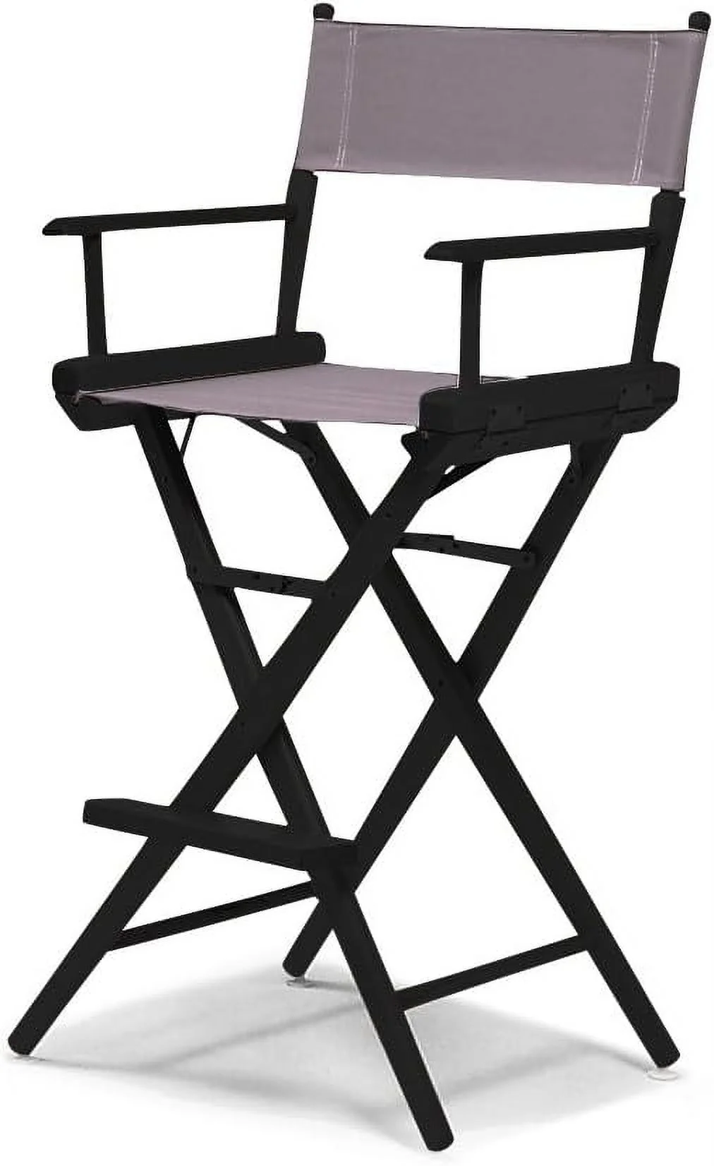 World Famous Bar Height Director Chair, Navy With Walnut Frame