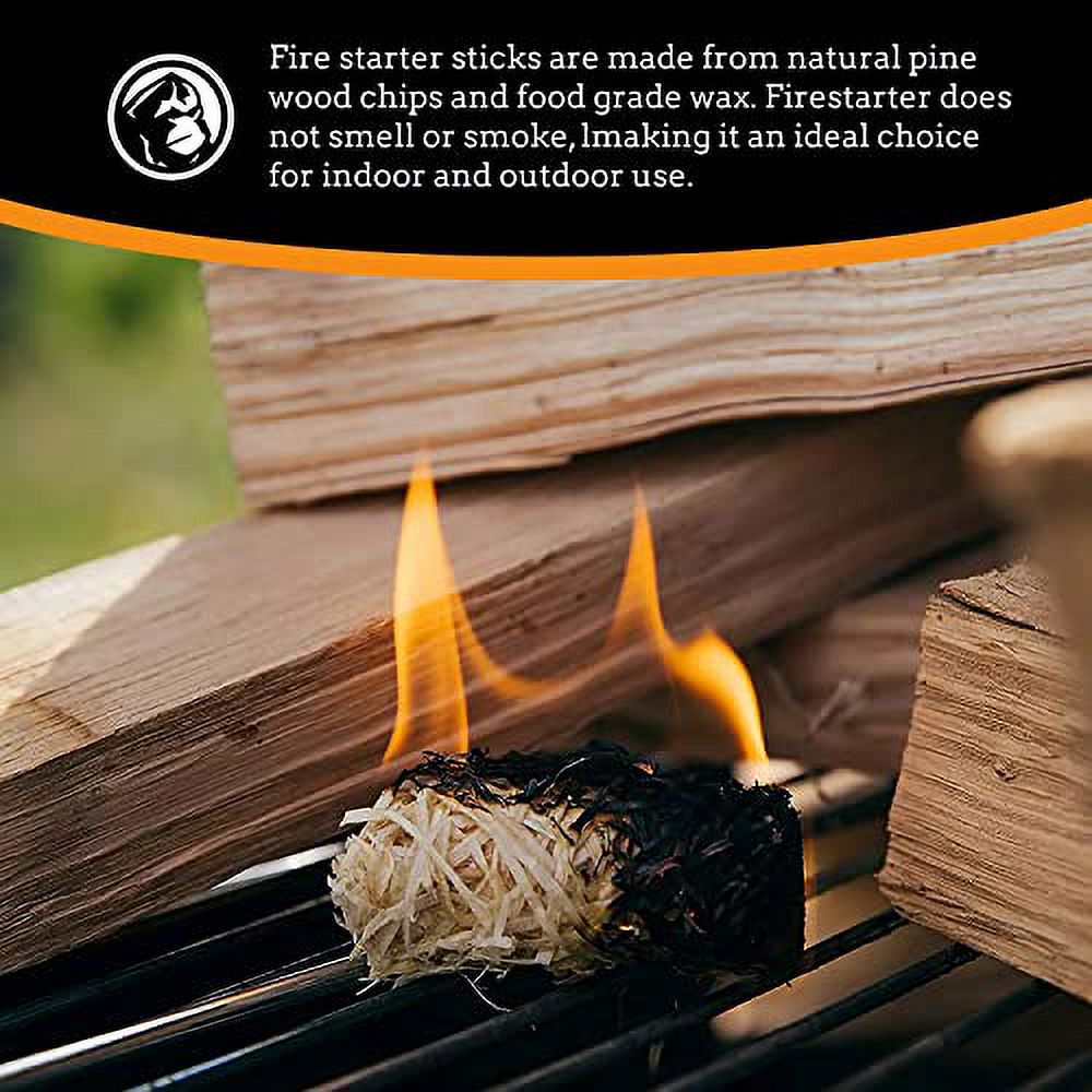 Mountain Grillers Firestarters 50 pcs | Natural Fire Starters for Fireplace Wood Stove, Campfires Fire Pit BBQ Chimney Pizza Oven | All Weather Charcoal Starters Waterproof Indoor/Outdoor Eco Friendly