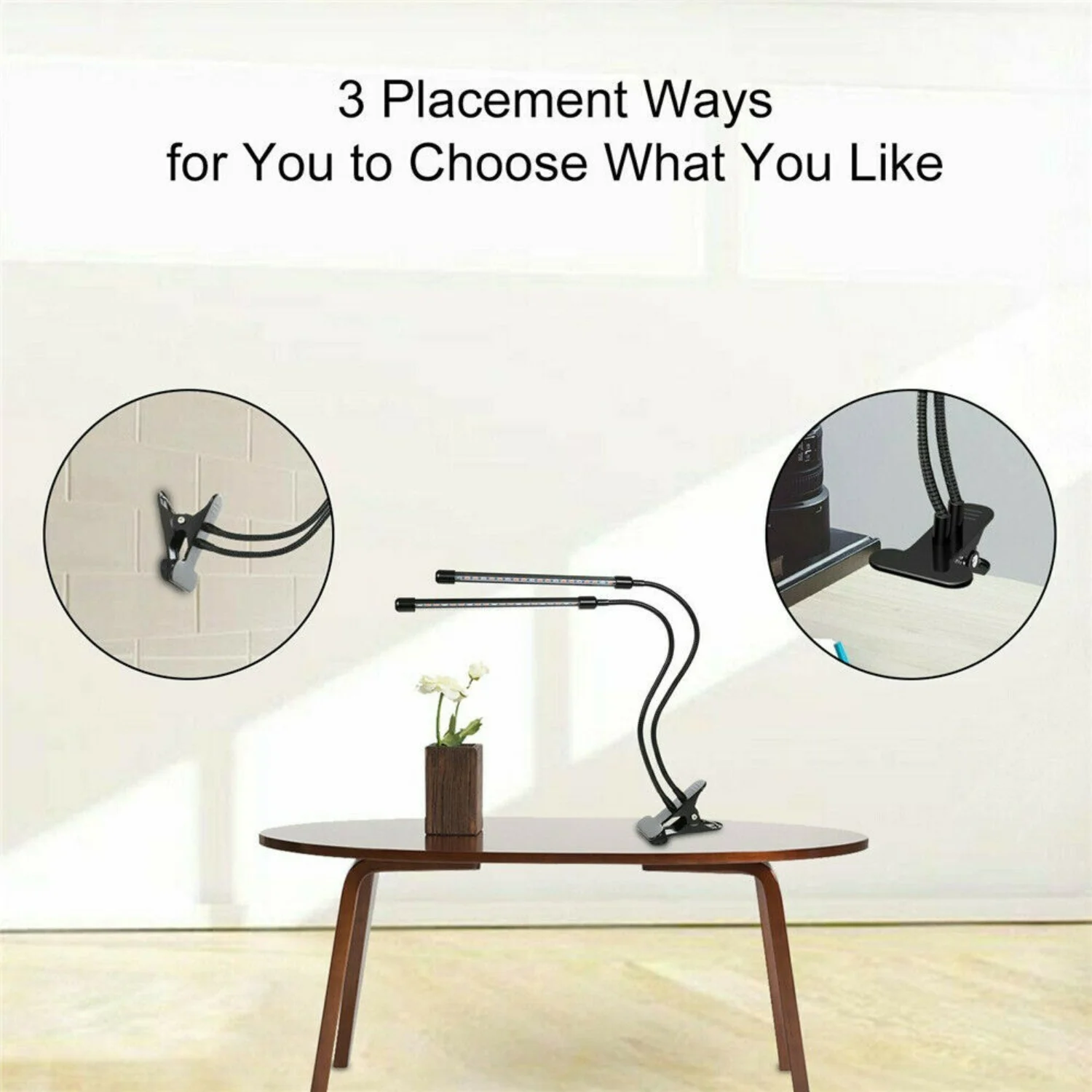 Efficient Full Spectrum Adjustable LED Gooseneck Grow Light Lamp for Hydroponics Greenhouse - Flexible and Dimmable Fixture Promotes Healthy Development and Indoor Plant Growth