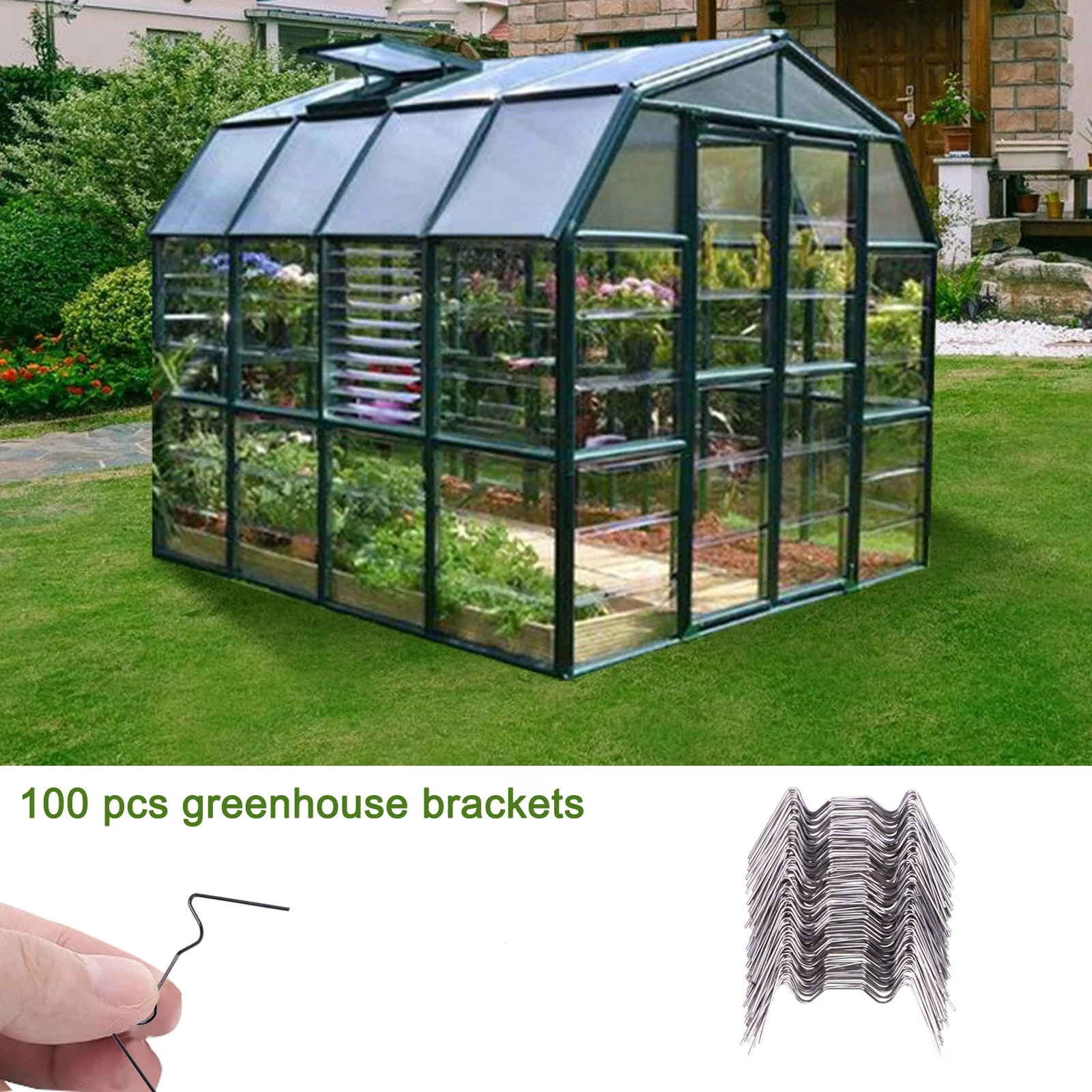 Fridayparts 100x Greenhouse Glazing Clips Overlap Clips Window Clips Brackets