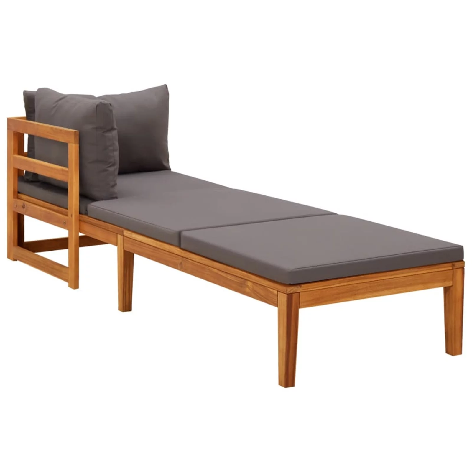 Suzicca Sun Loungers with Dark Gray Cushions 2 pcs Acacia Wood