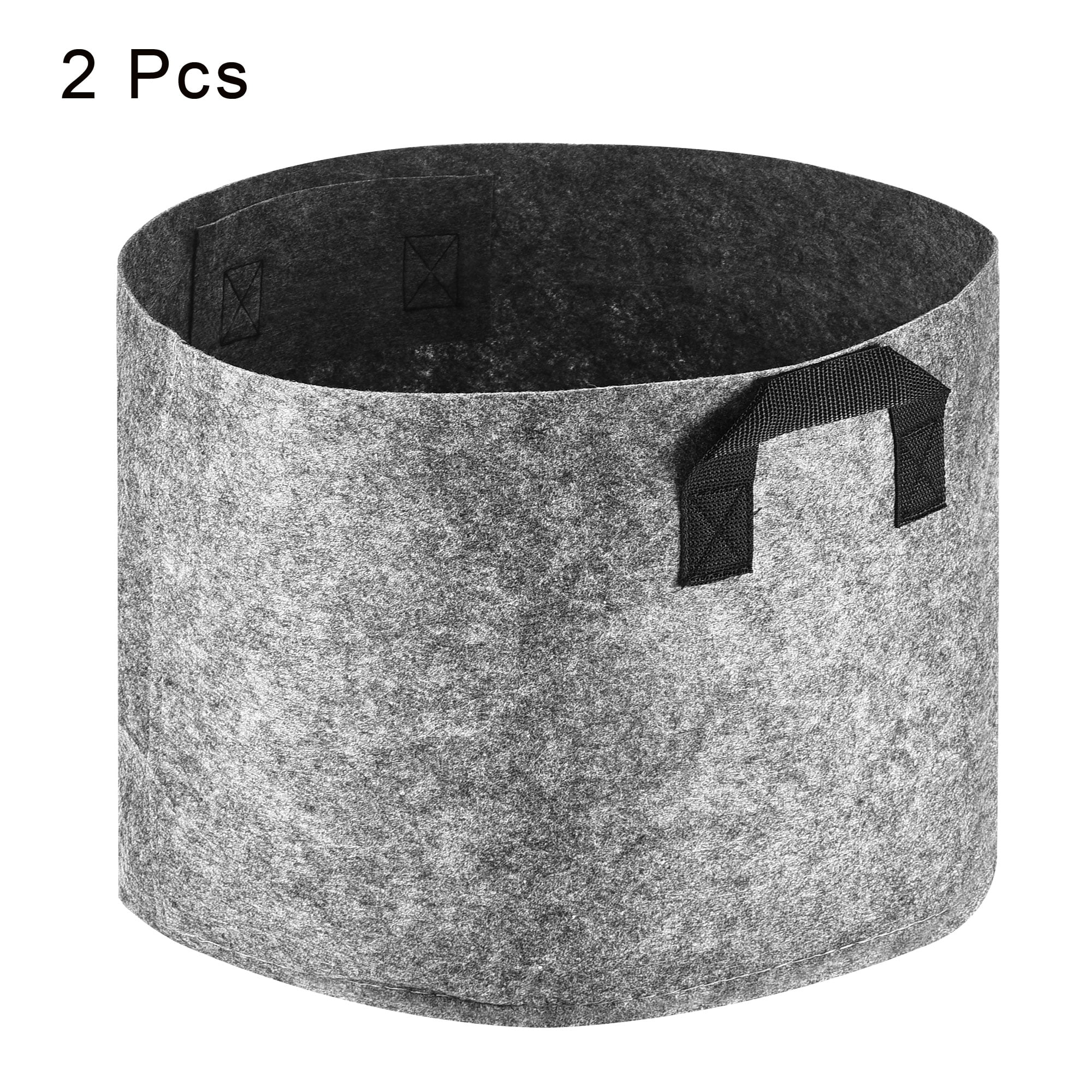 Uxcell 20 Gallon Round Felt Fabric Plant Grow Bags with Handles Gray 2Pack