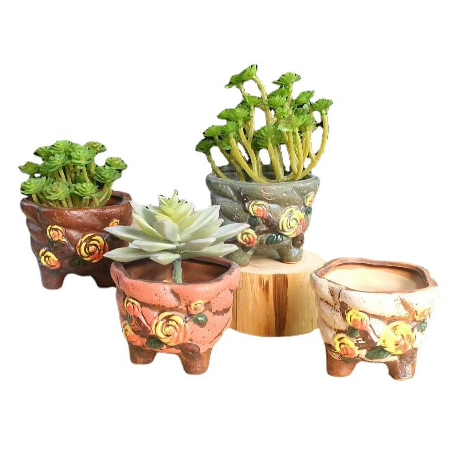 Hand-painted Ceramic Succulent Plant Pot, Korean Style Small Succulent Flower Pot, Desktop Mini Planter