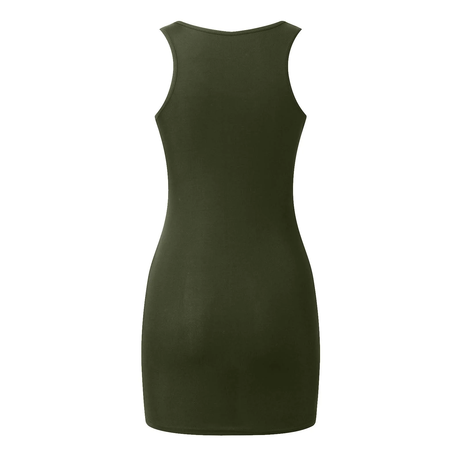 Spring Maxi Skirt Women'S Mini Dress Summer Tank Dress Ribbed Crew Neck Sleeveless Basic Bodycon Mini Dresses Skirt Hangers Space Saving