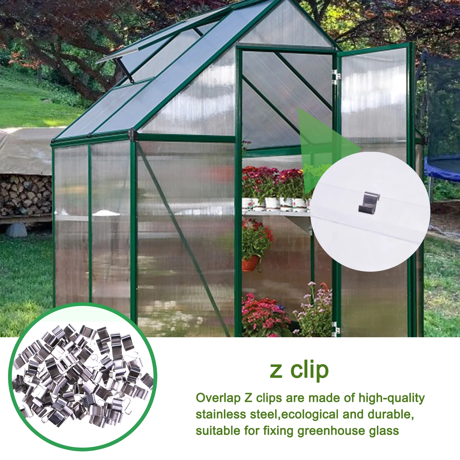 Fridayparts 100x Greenhouse Glazing Clips Overlap Clips Window Clips Brackets