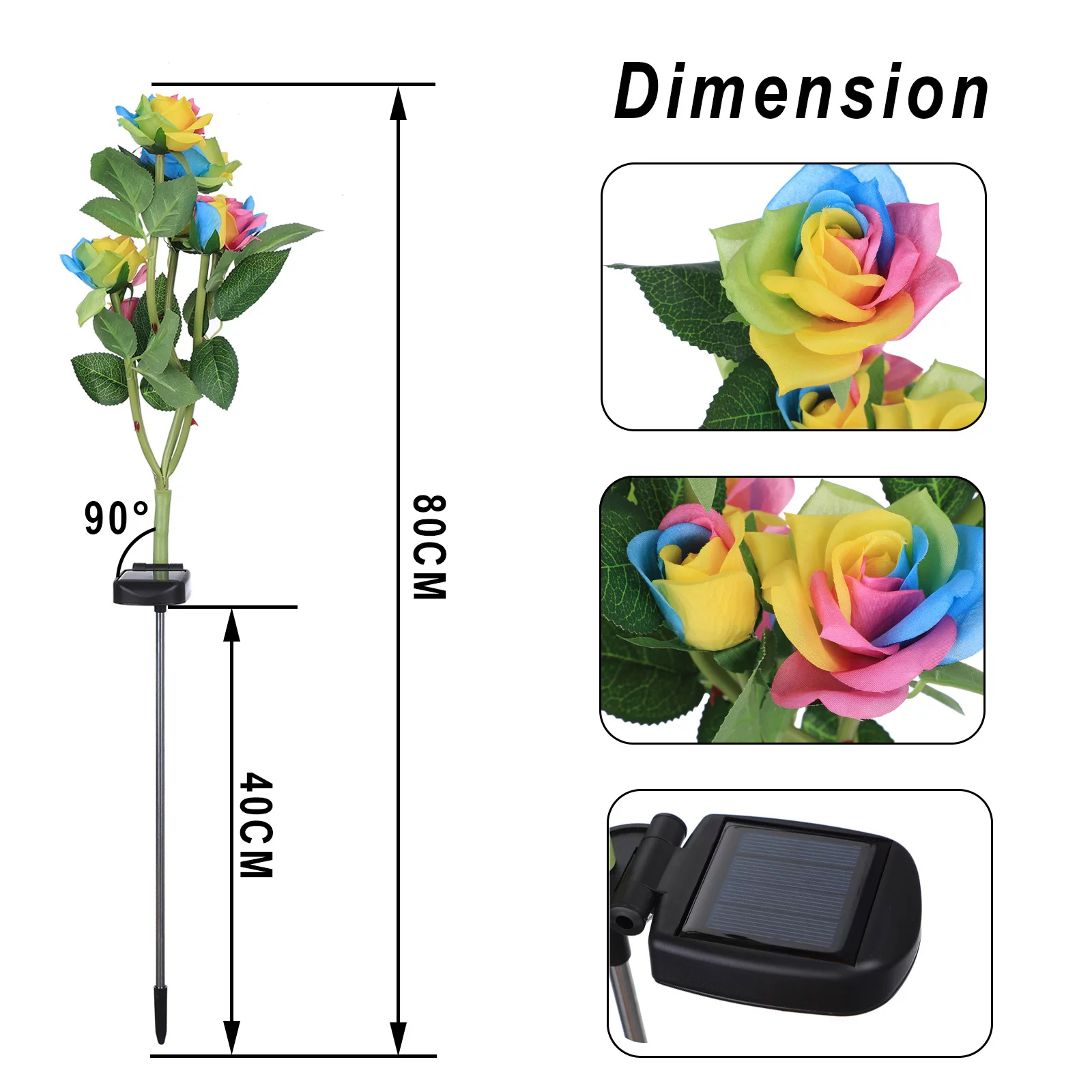 ZiSUGP Upgraded LED Solar Powered Light wirh 6 Rose Flowers 2pcs Sprinkler for Kids Hydrant