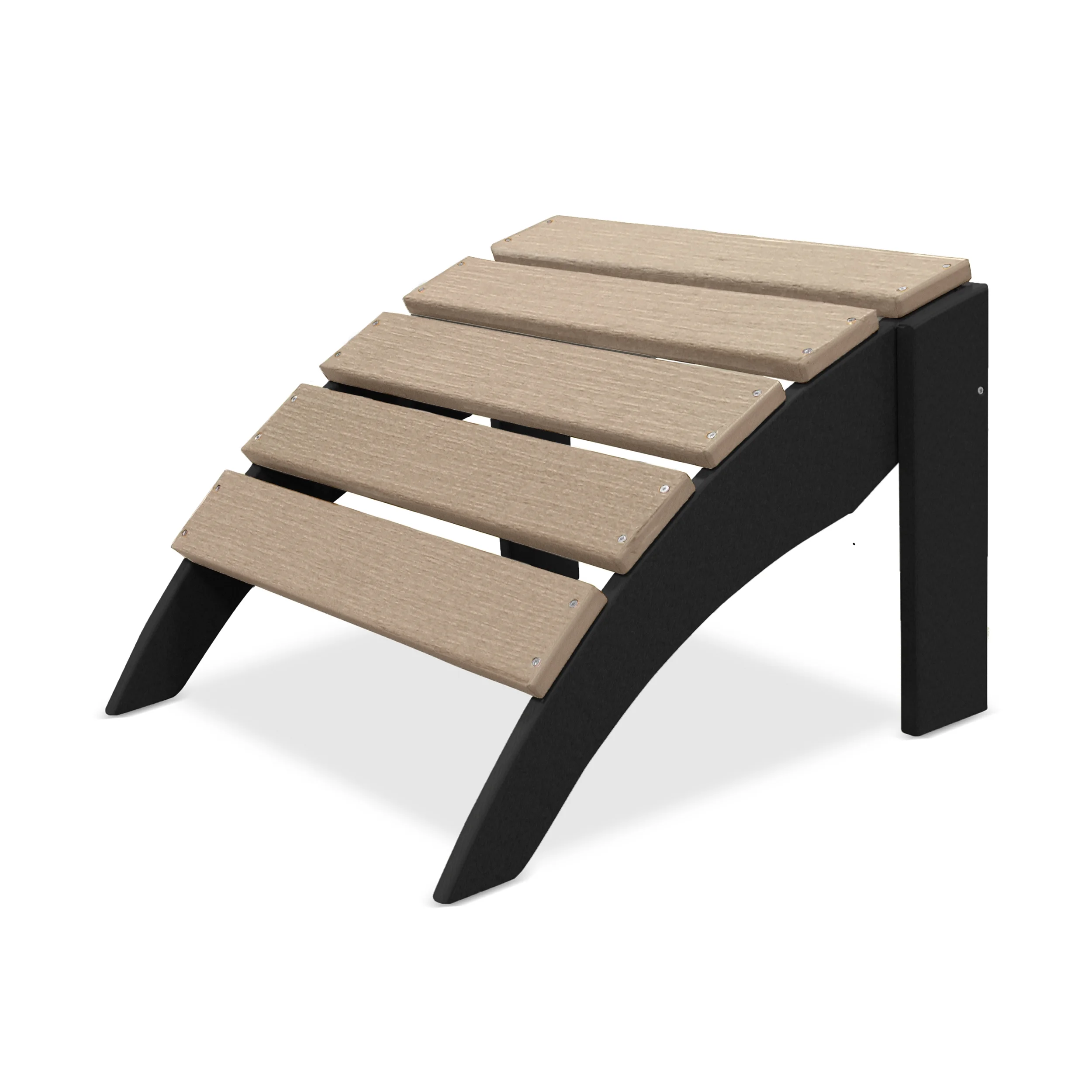 DUROGREEN® Boca Raton Ottoman - Black with Weathered Wood