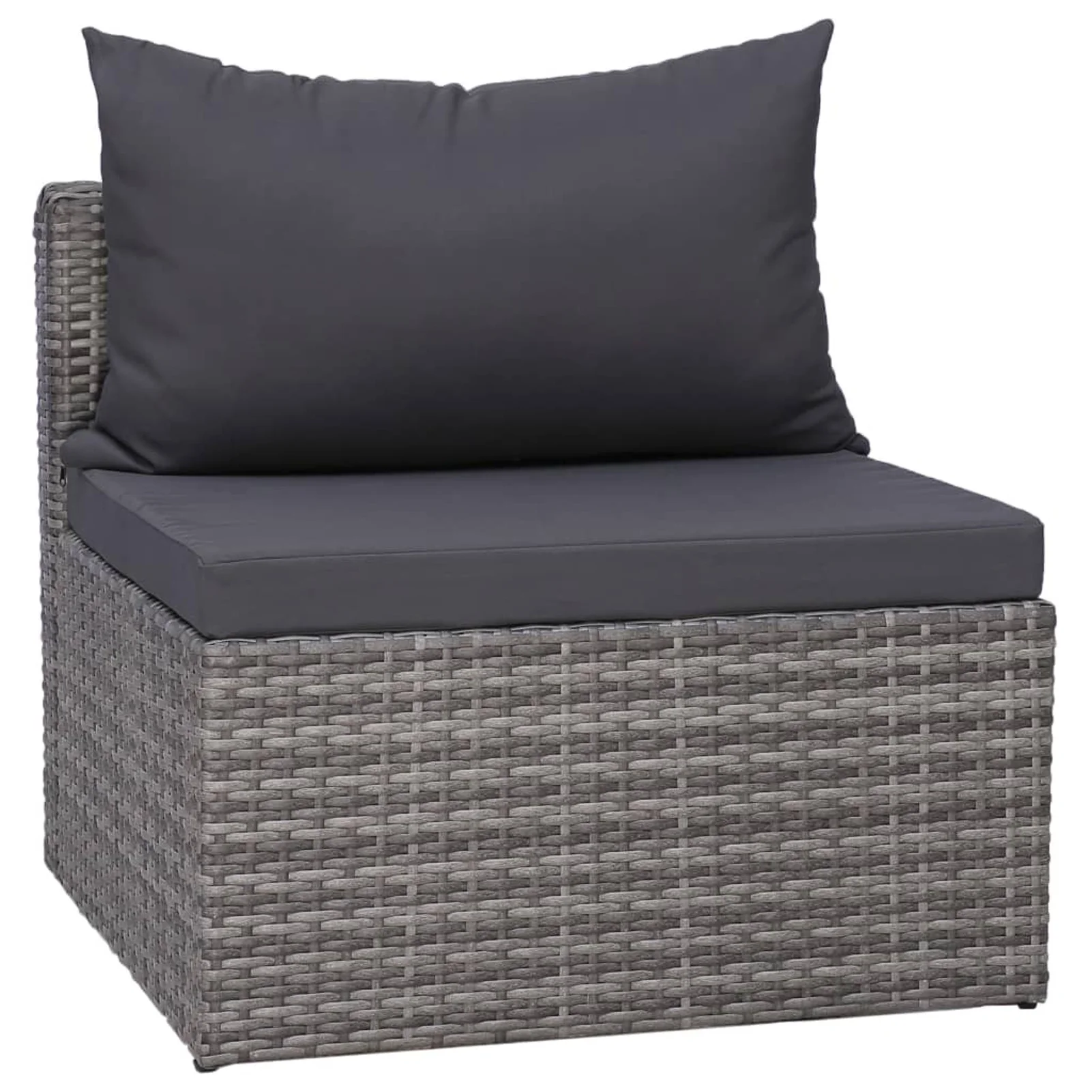 walmeck 7 Piece Patio Sofa Set with Cushions & Pillows Poly Rattan Gray