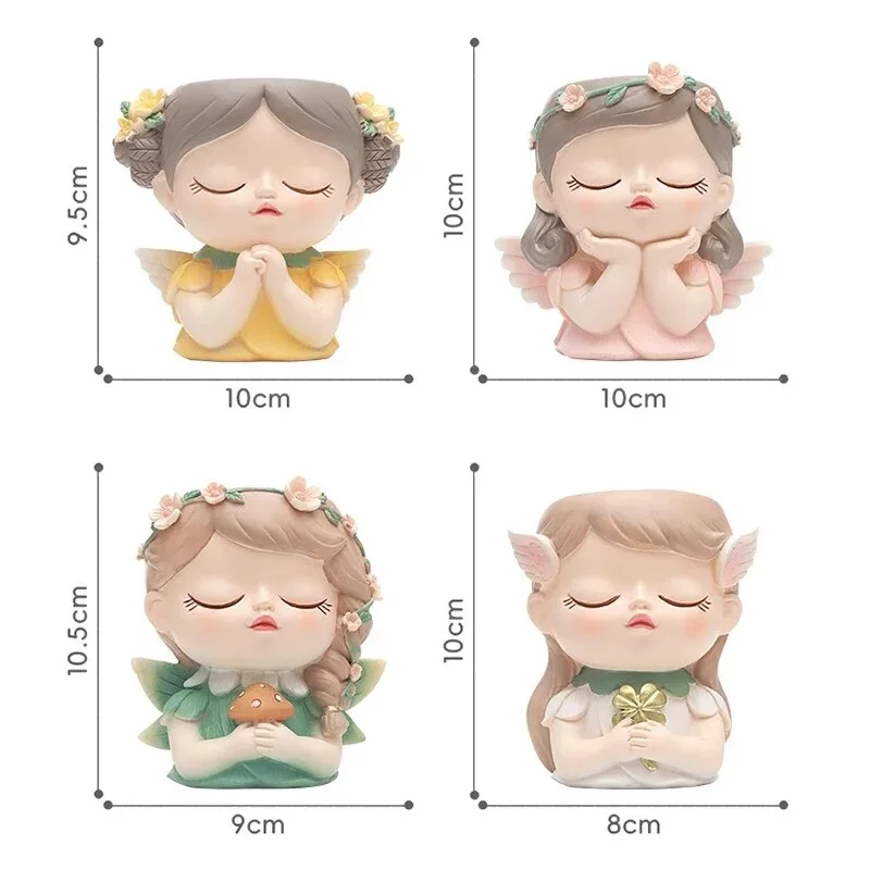 Fairy Tale Girls Planter  Succulents Air Plants Resin Flower Pot Tabletop Ornament Fairy Garden Figurines  Garden Decor