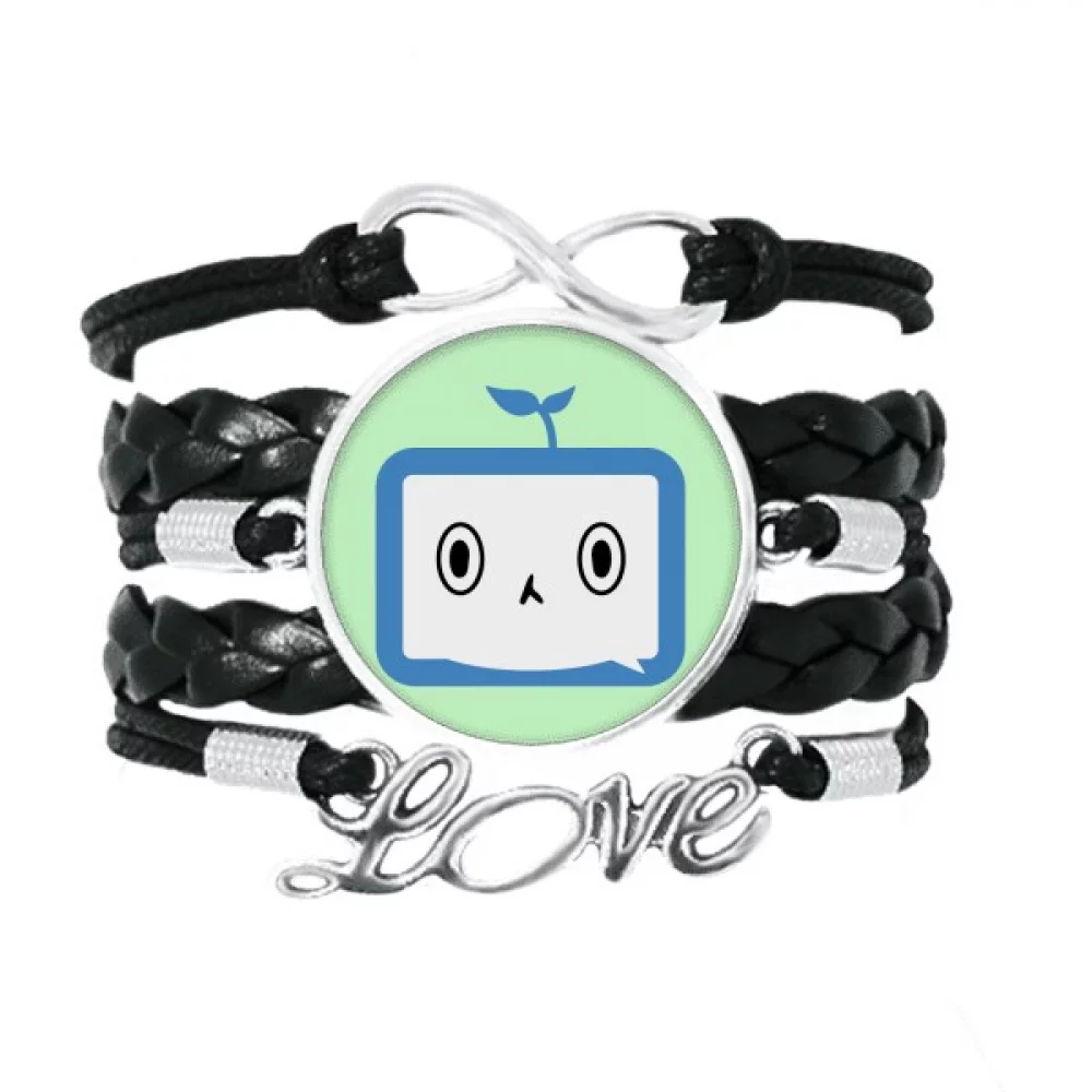 Saplings Lovely Small TV Face Original Bracelet Love Accessory Twisted Leather Knitting Rope Wristband