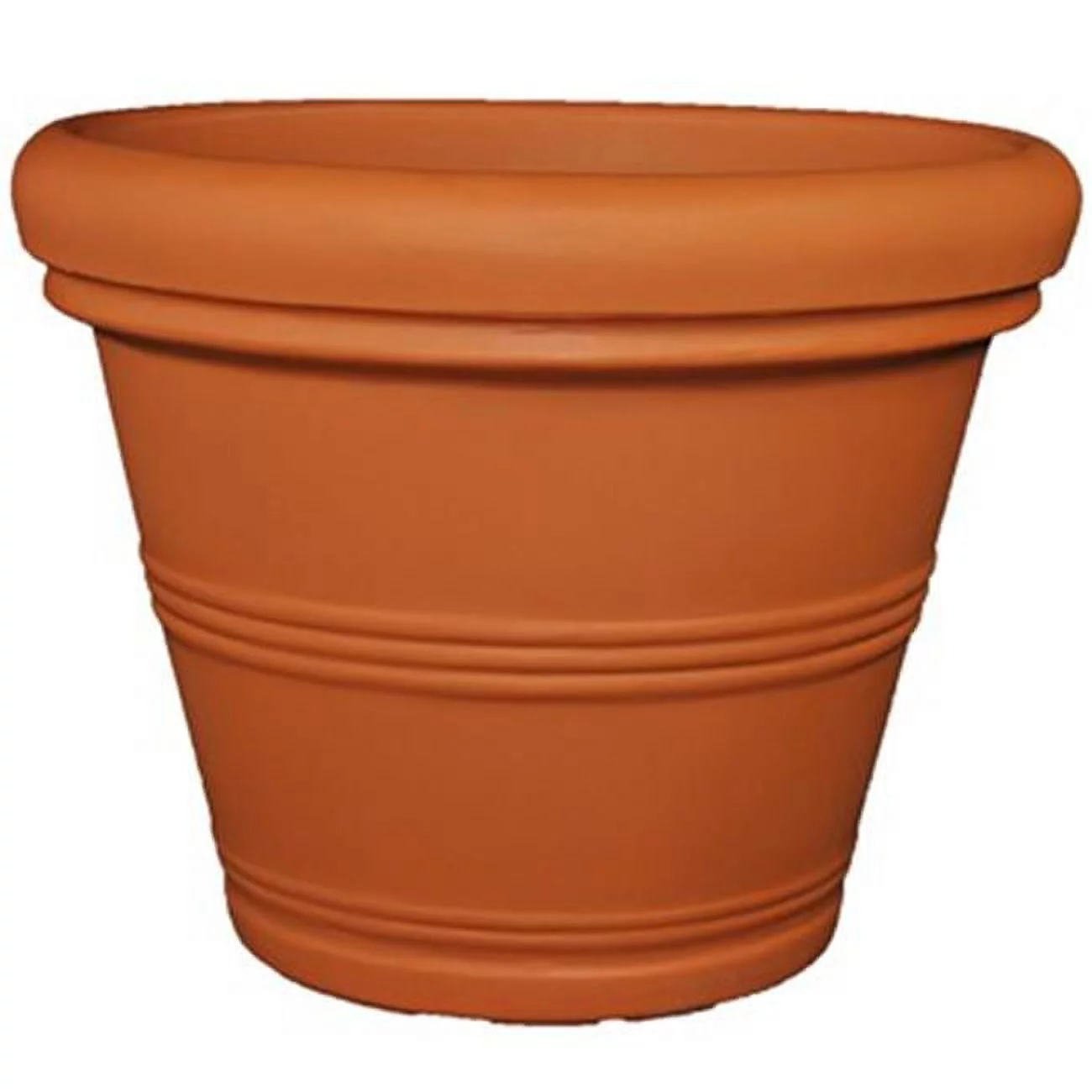 13.5 in. Rolled Rim Planter - Terra Cotta Look