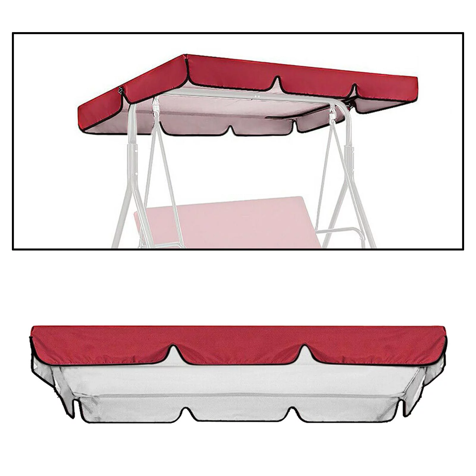 Patio Swing Chair Top , Durable Lightweight Waterproof Garden 3 Seat Red 195x125x15cm