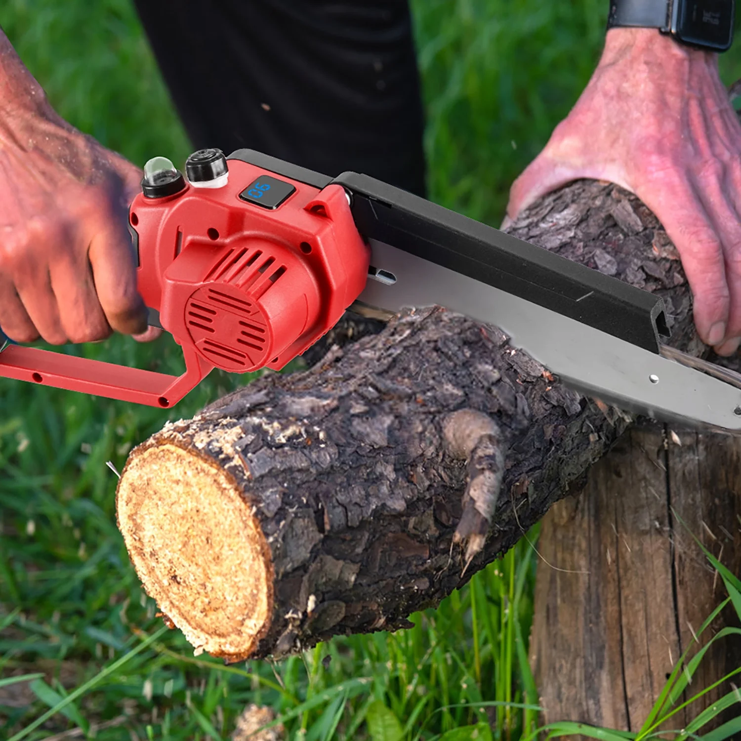 ONEVAN Mini Chainsaw Cordless 8 inch with 2 Batteries, Brushless Handheld Chain Saw, Battery Powered Small Chainsaw for Tree Trimming Wood Cutting