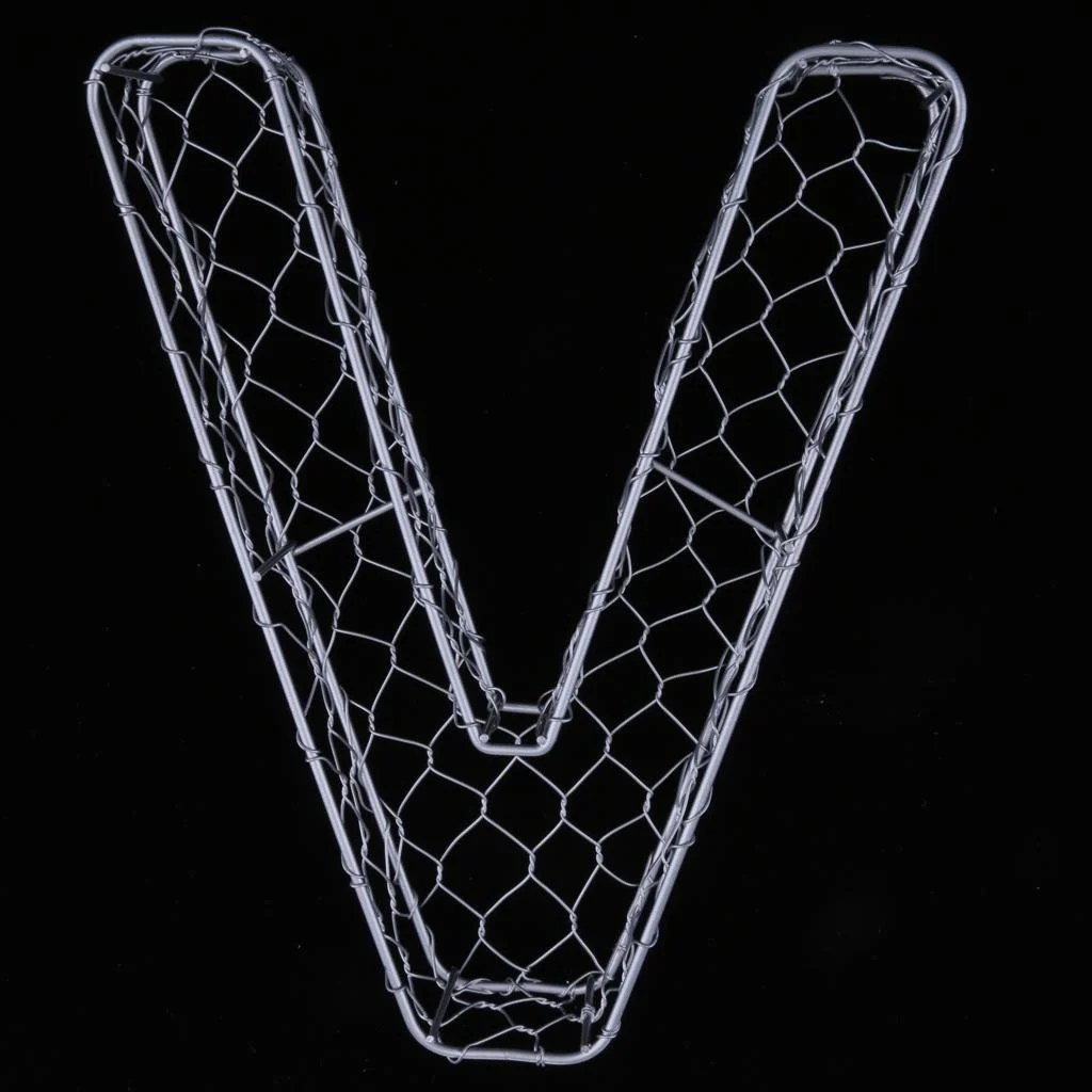 Alphabet Iron Wire Wreath Frame Succulent Pot Metal Planter Plant Holder